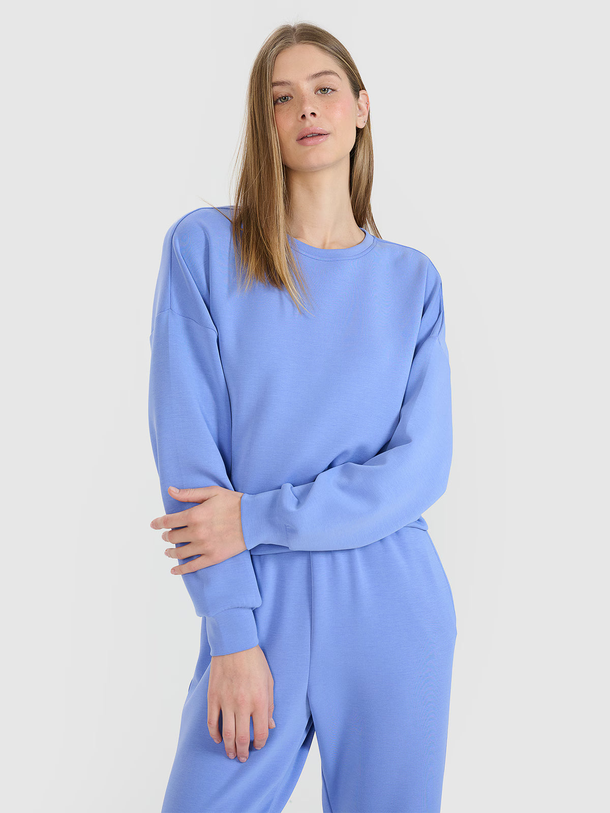 Bluza dresowa nierozpinana z modalem damska