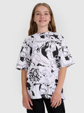 T-shirt oversize z nadrukiem dziewczęcy
