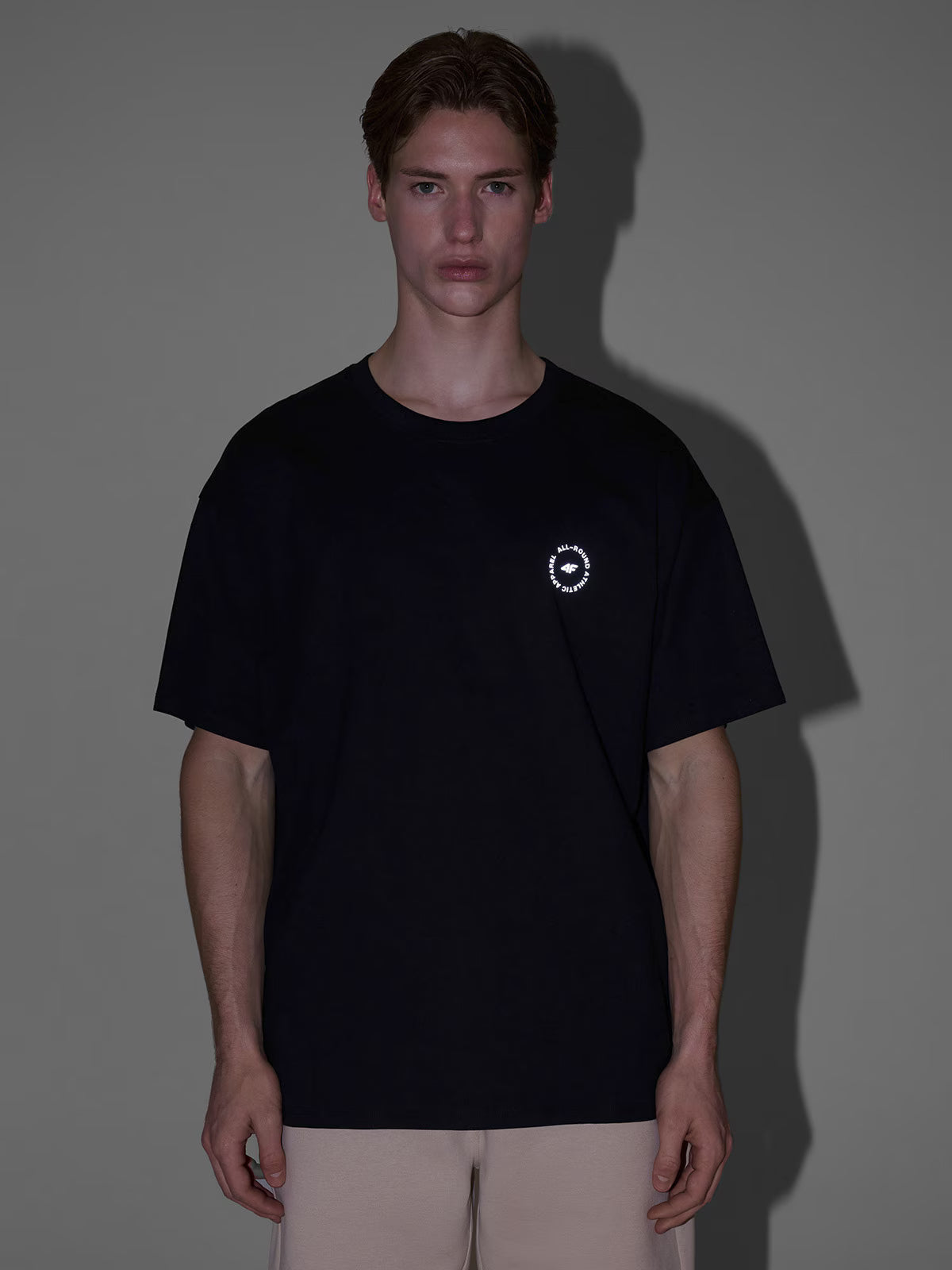 T-shirt oversize z nadrukiem męski