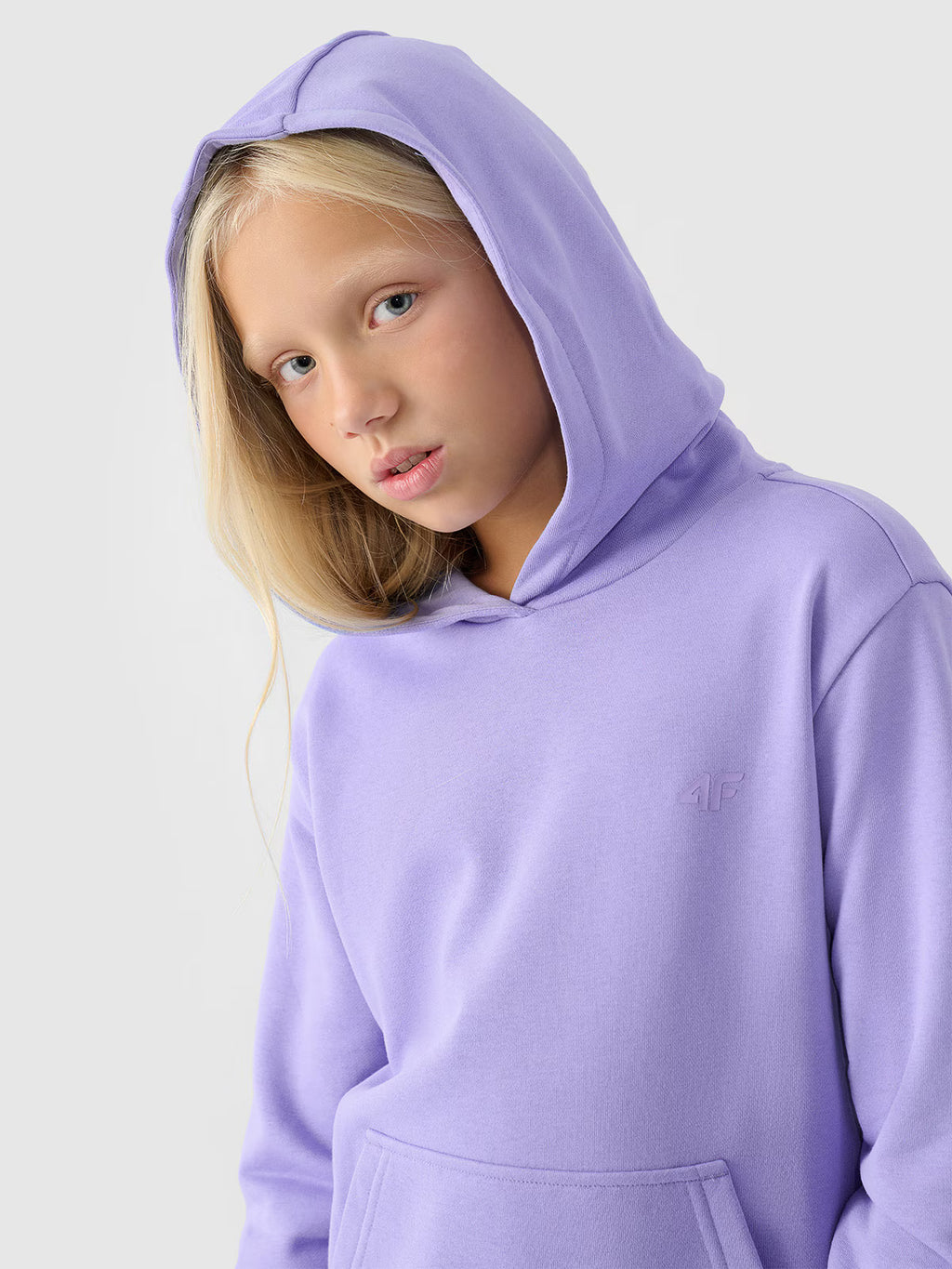 Bluza dresowa nierozpinana z kapturem dziewczęca