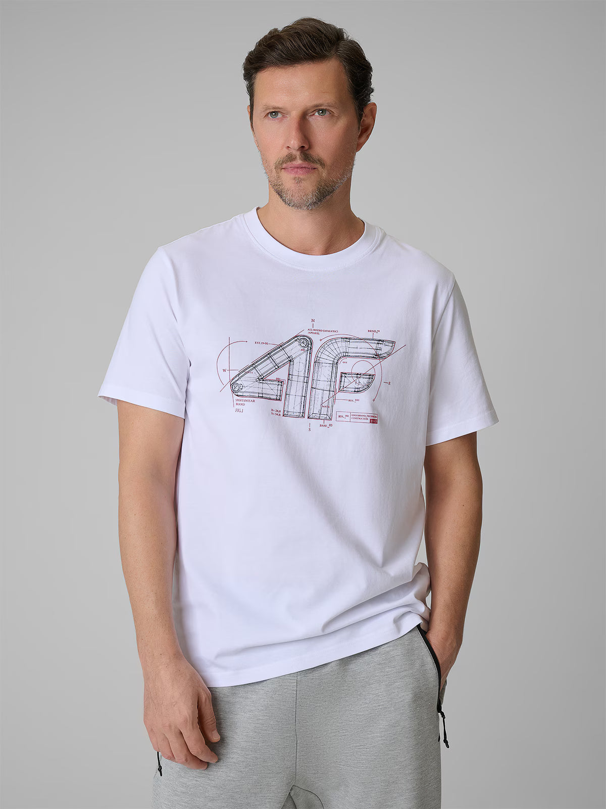 T-shirt regular z nadrukiem męski