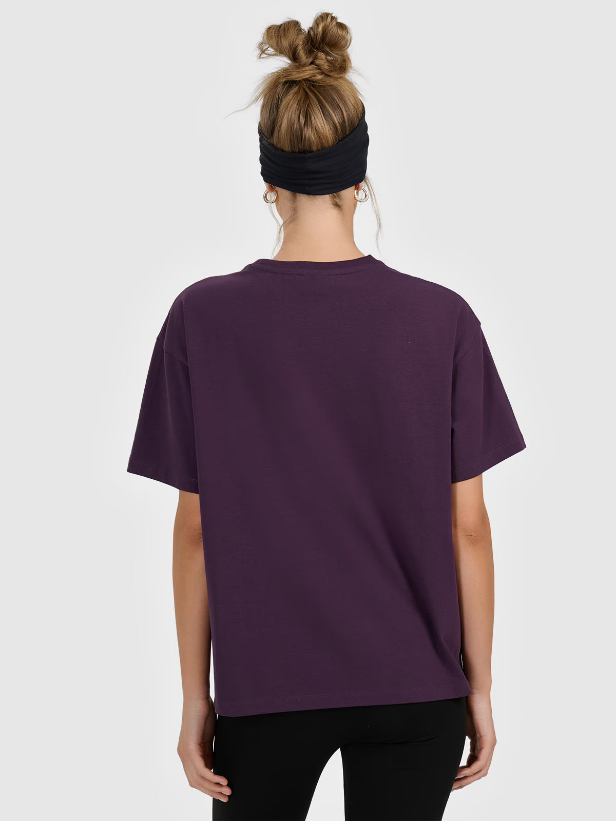 T-shirt loose gładki damski