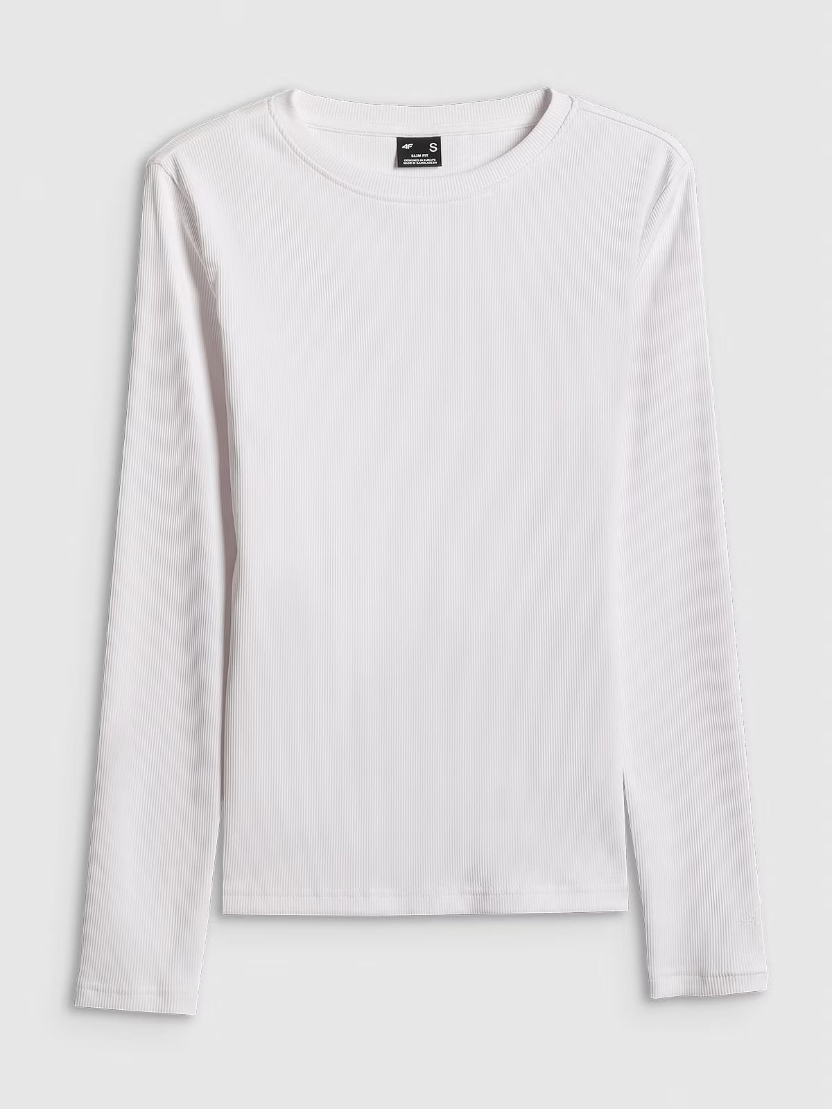 Longsleeve slim z prążkowanej dzianiny damski
