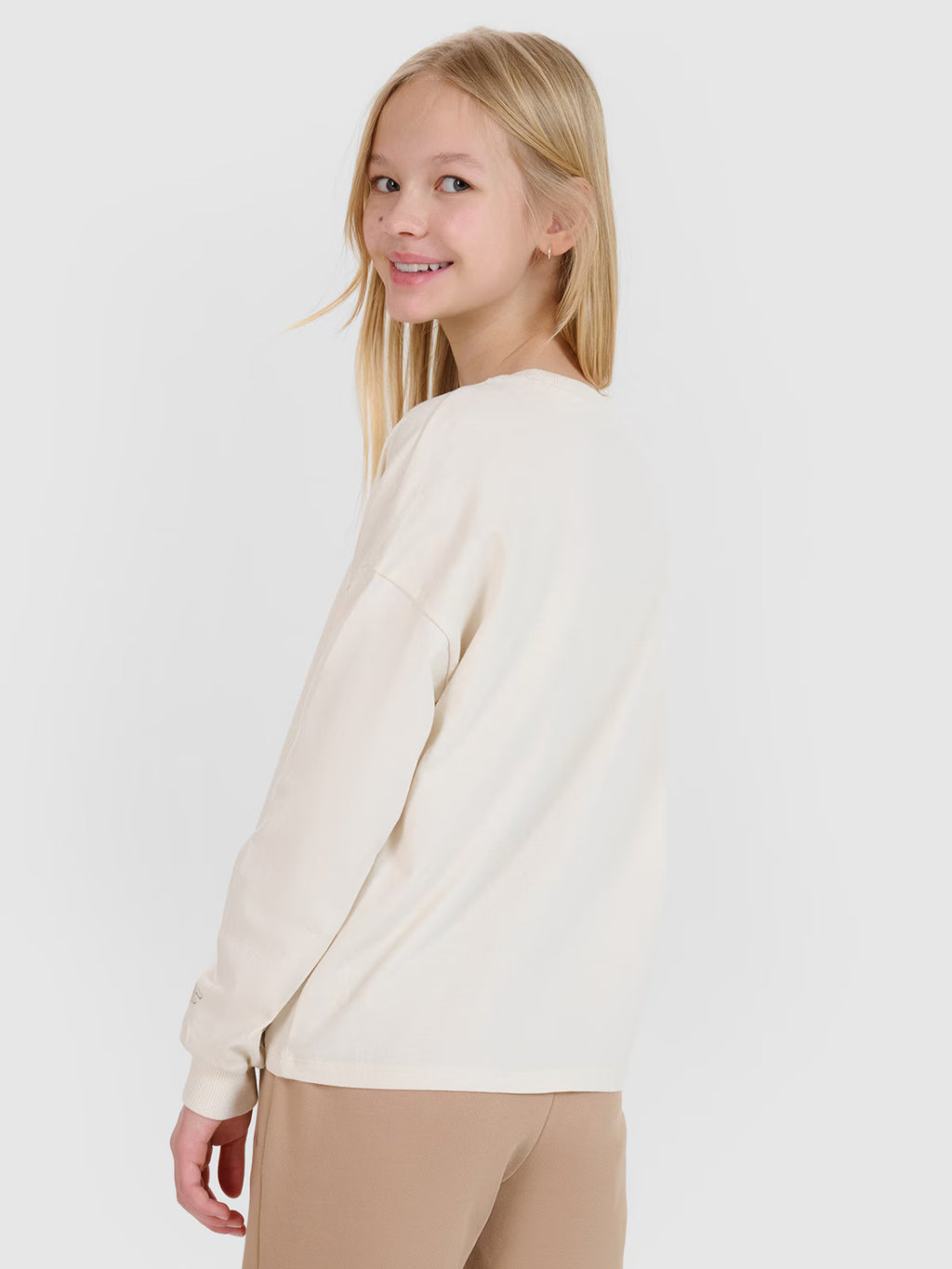 Longsleeve oversize gładki dziewczęcy