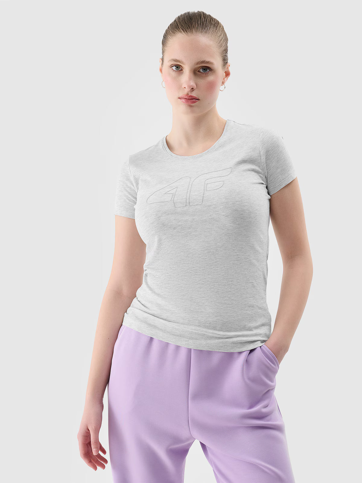 T-shirt slim z nadrukiem damski