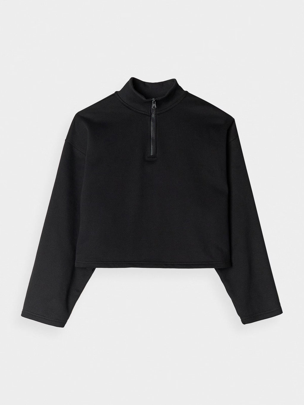 Bluza dresowa cropped nierozpinana bez kaptura damska