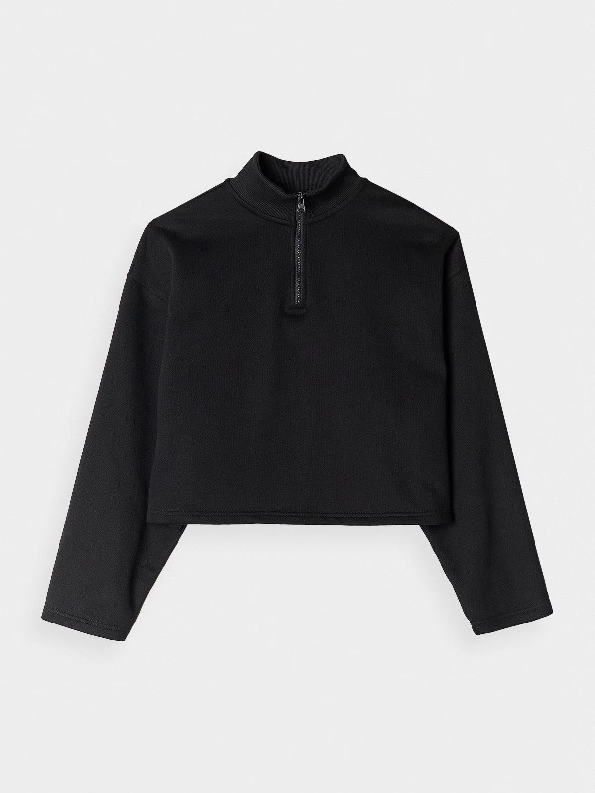 Bluza dresowa cropped nierozpinana bez kaptura damska