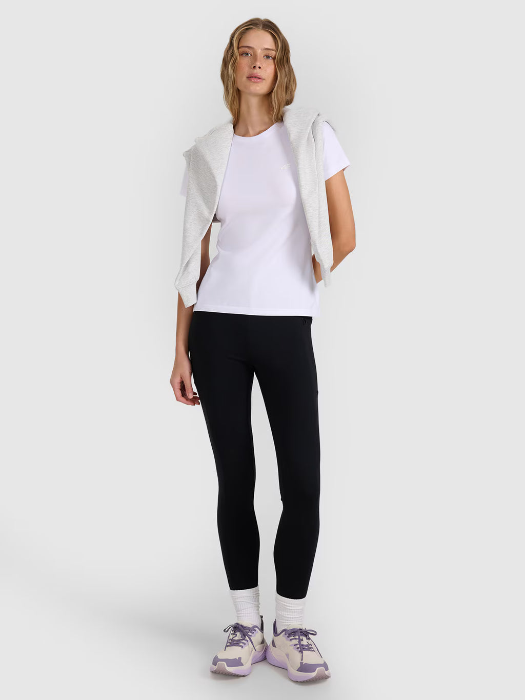 T-shirt slim gładki damski