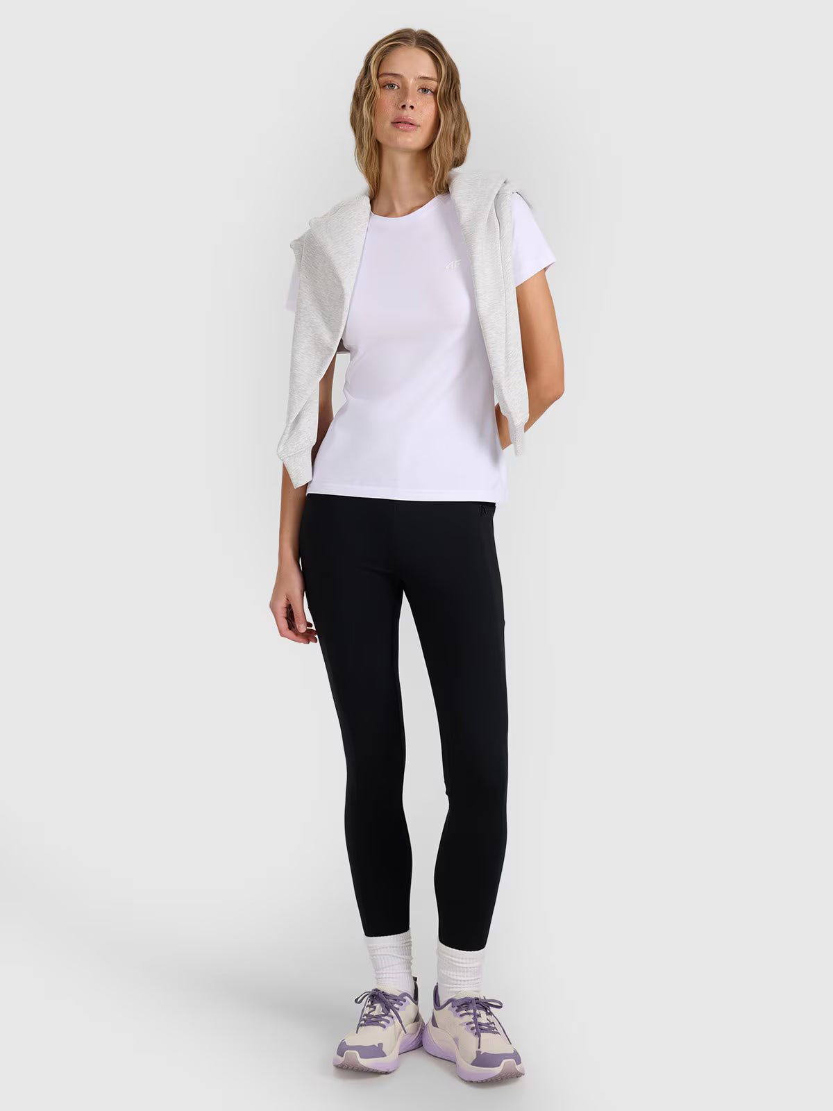 T-shirt slim gładki damski