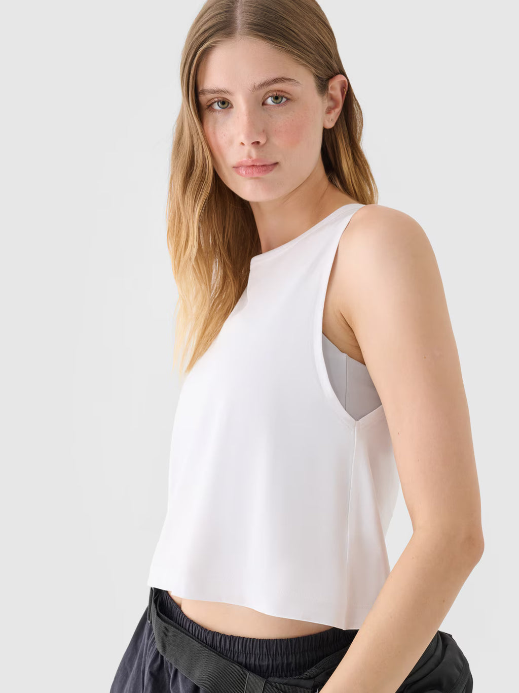 Crop top regular gładki damski