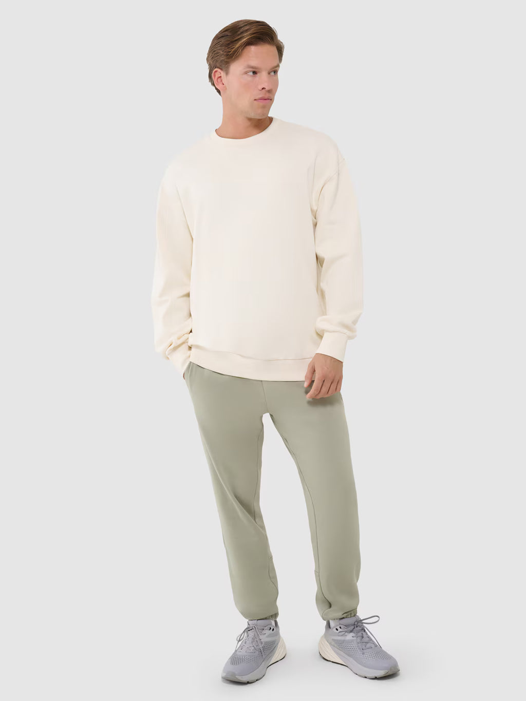 Bluza dresowa oversize nierozpinana bez kaptura męska