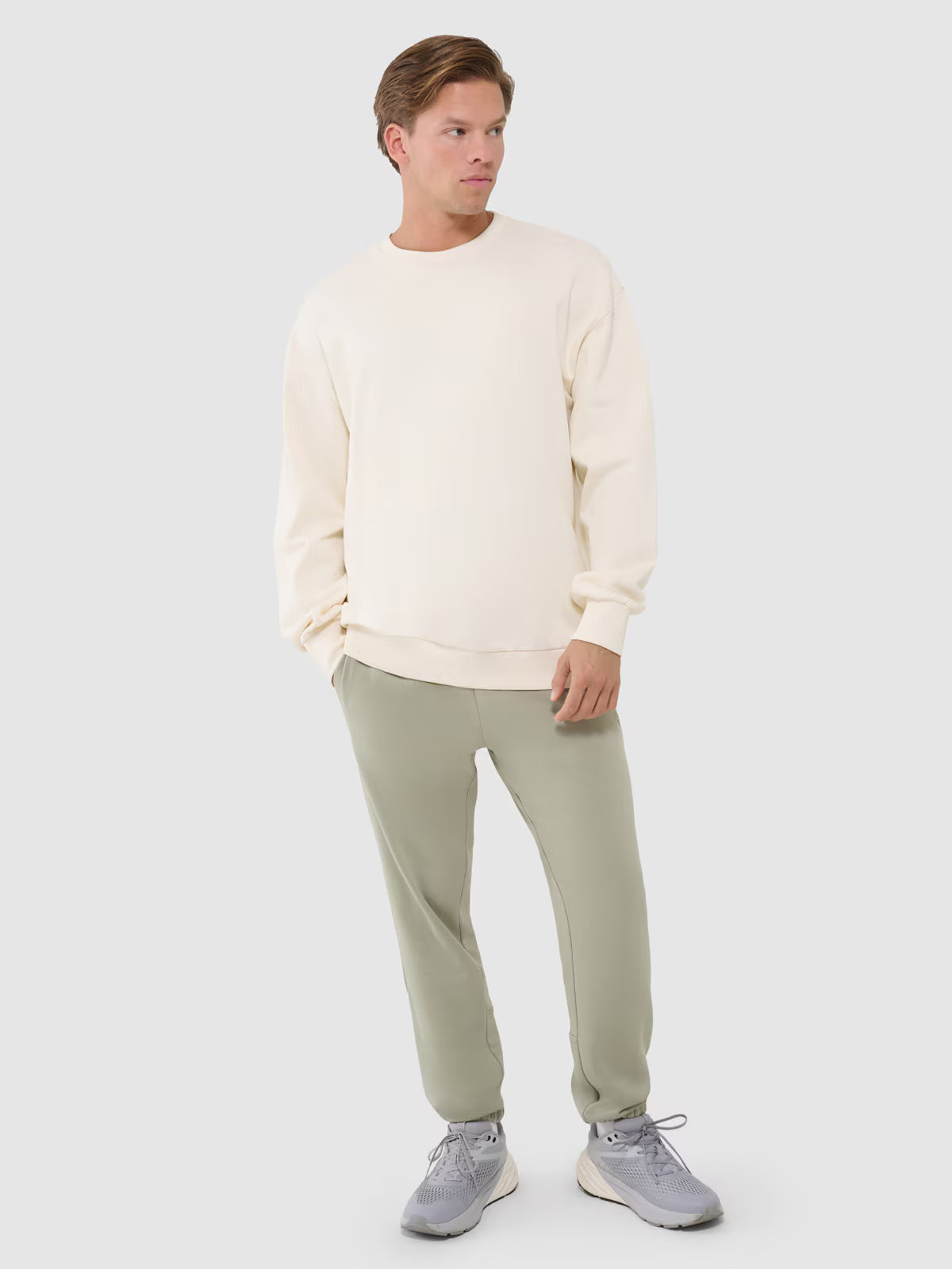 Bluza dresowa oversize nierozpinana bez kaptura męska
