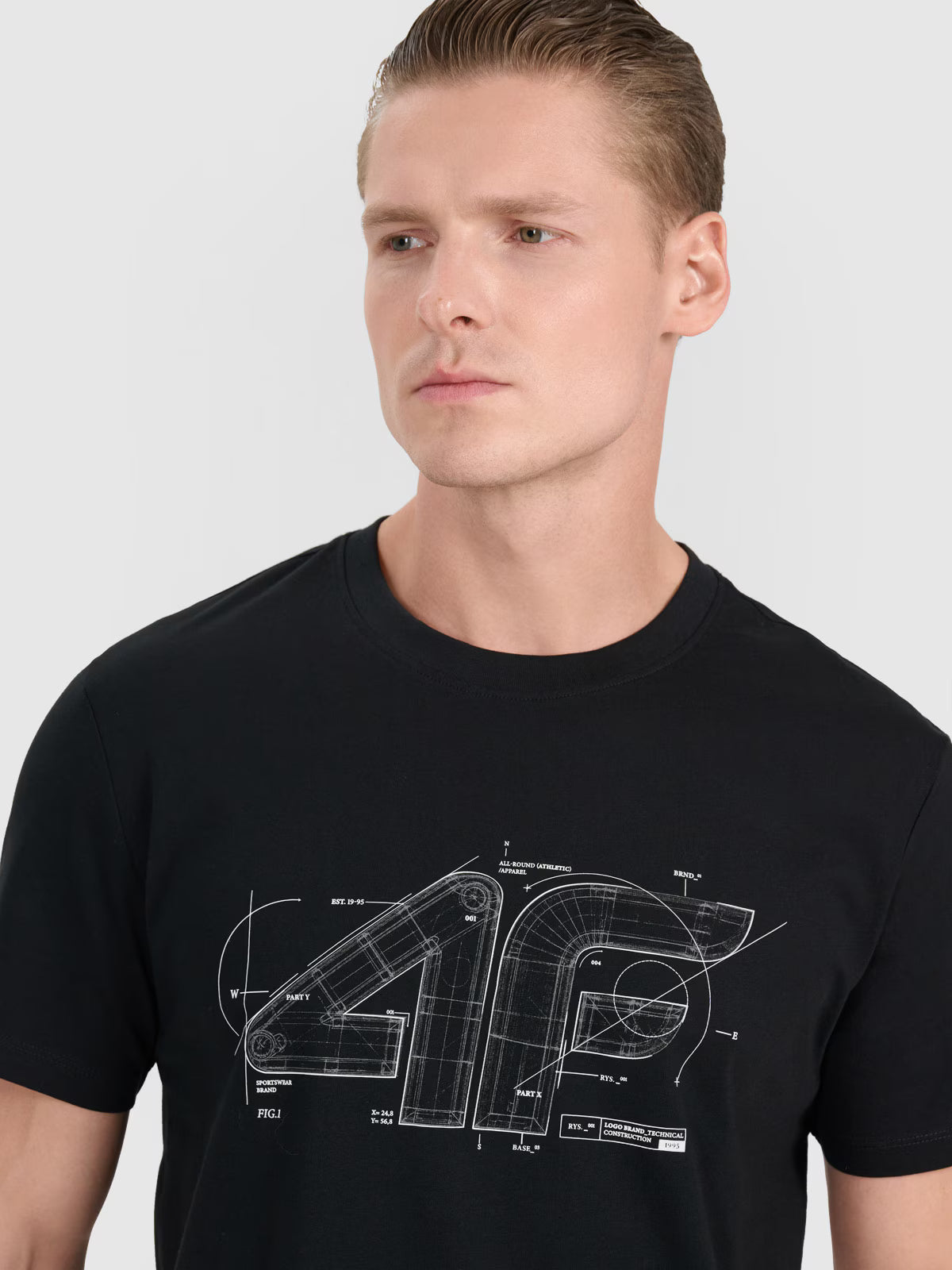 T-shirt regular z nadrukiem męski