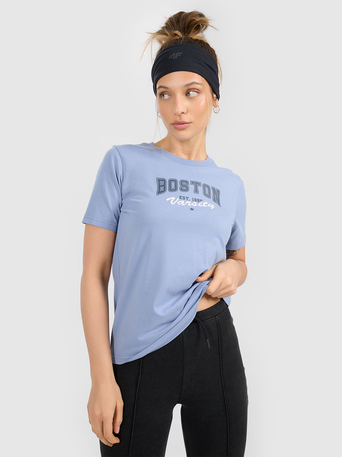 T-shirt regular z nadrukiem damski