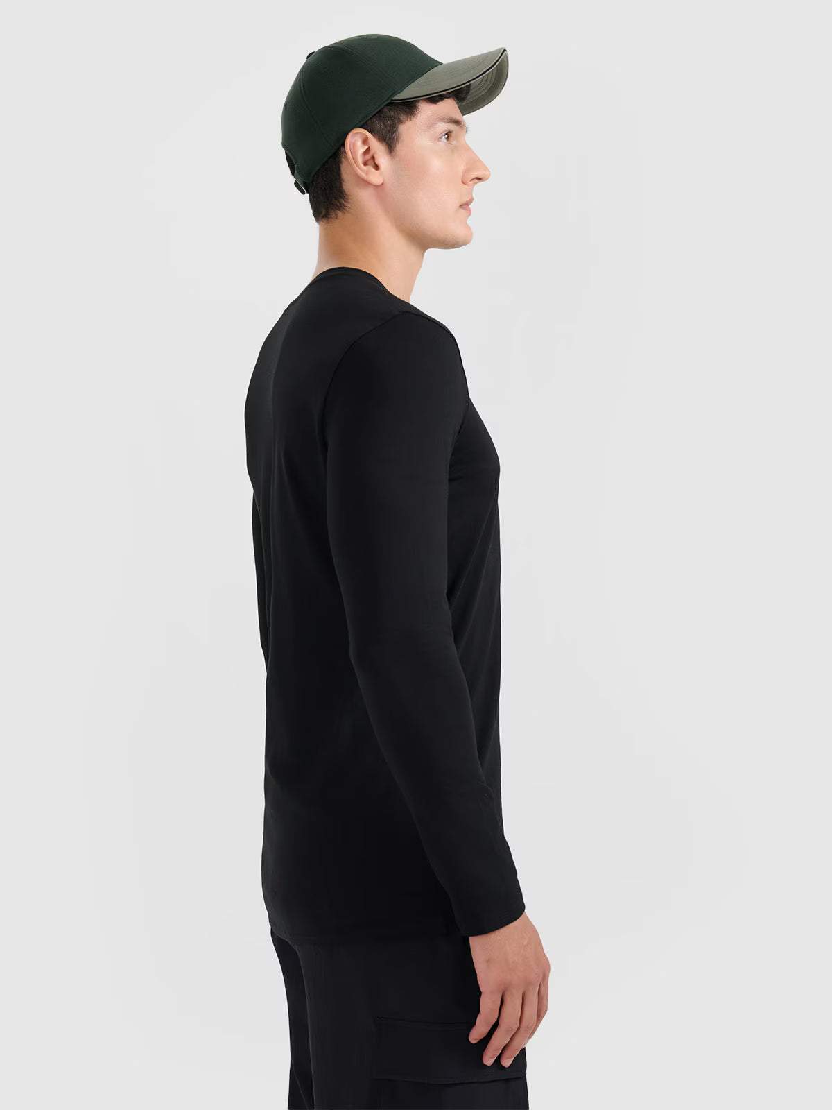 Longsleeve slim gładki męski