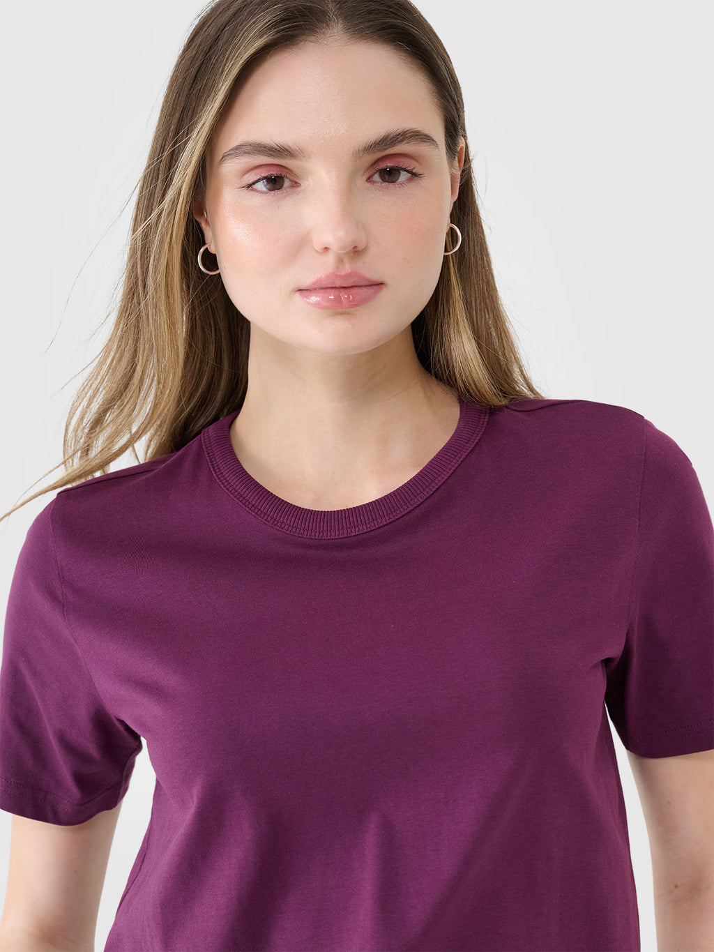 T-shirt regular gładki damski
