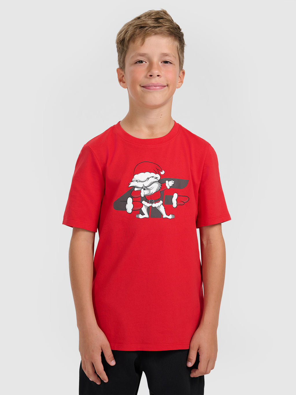 T-shirt regular z nadrukiem świątecznym chłopięcy