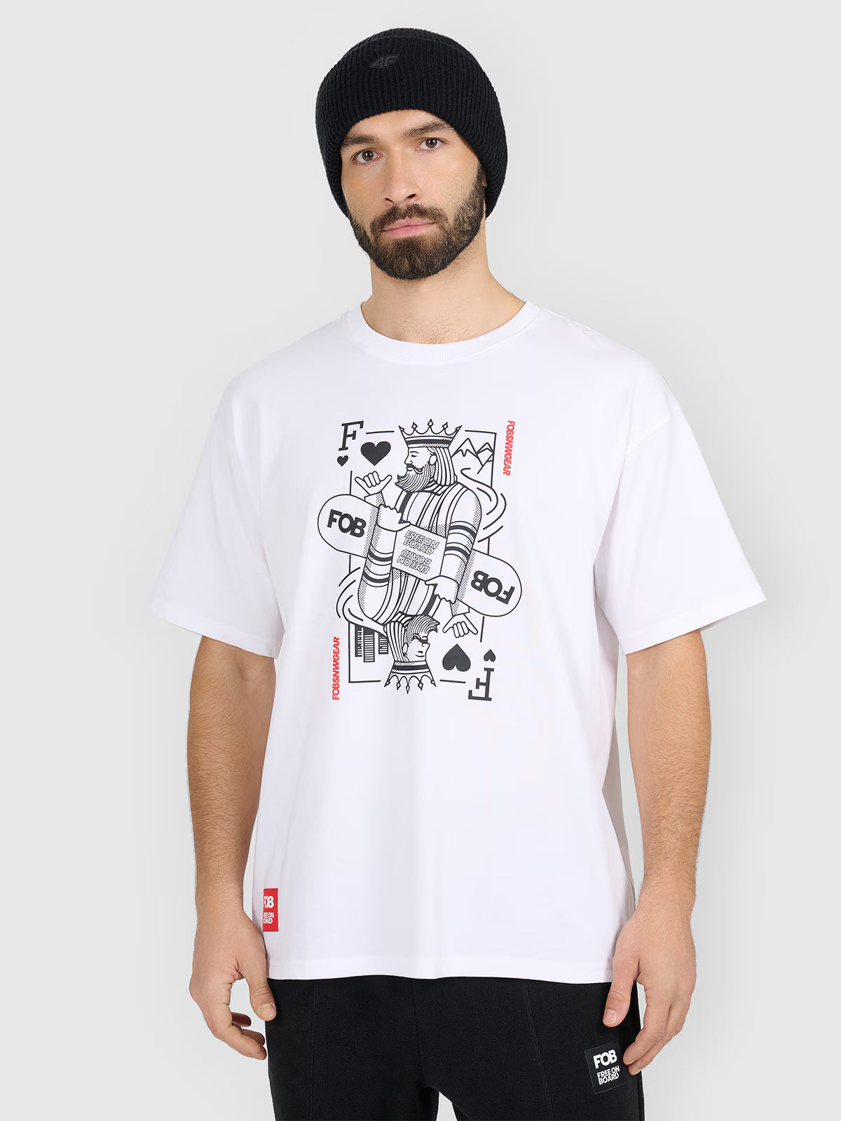 T-shirt loose z nadrukiem męski