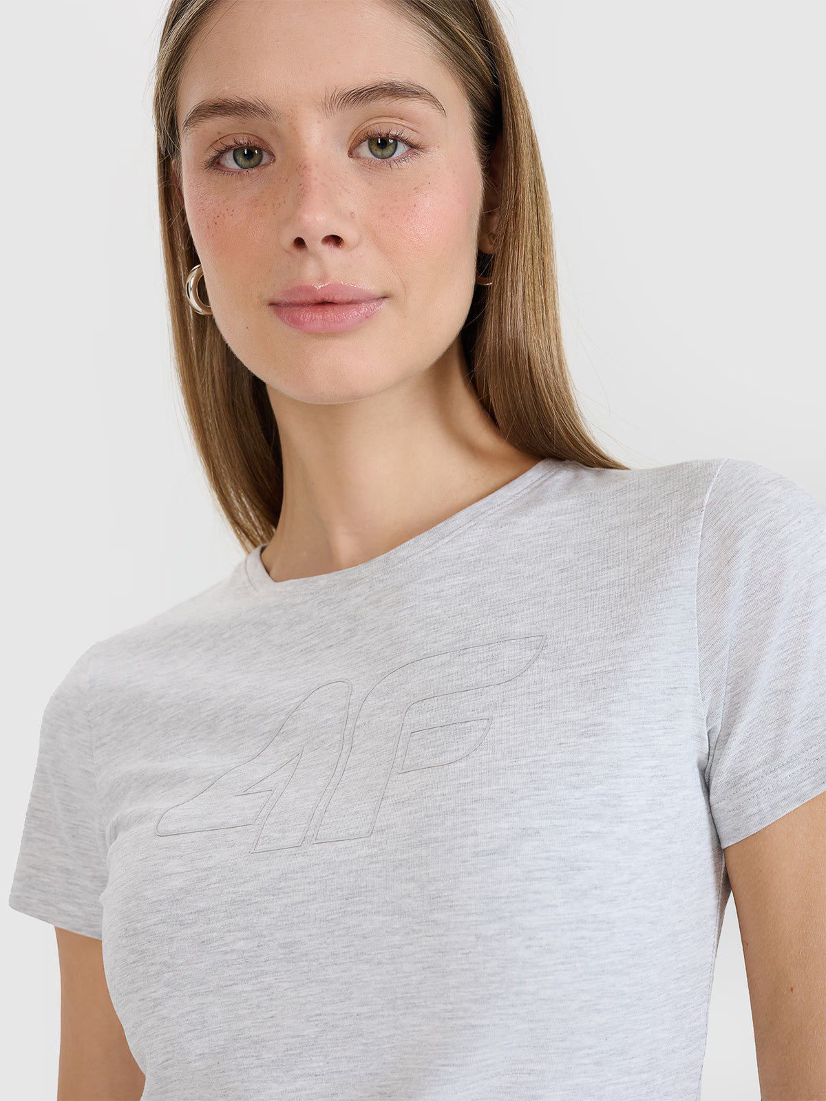 T-shirt slim z nadrukiem damski