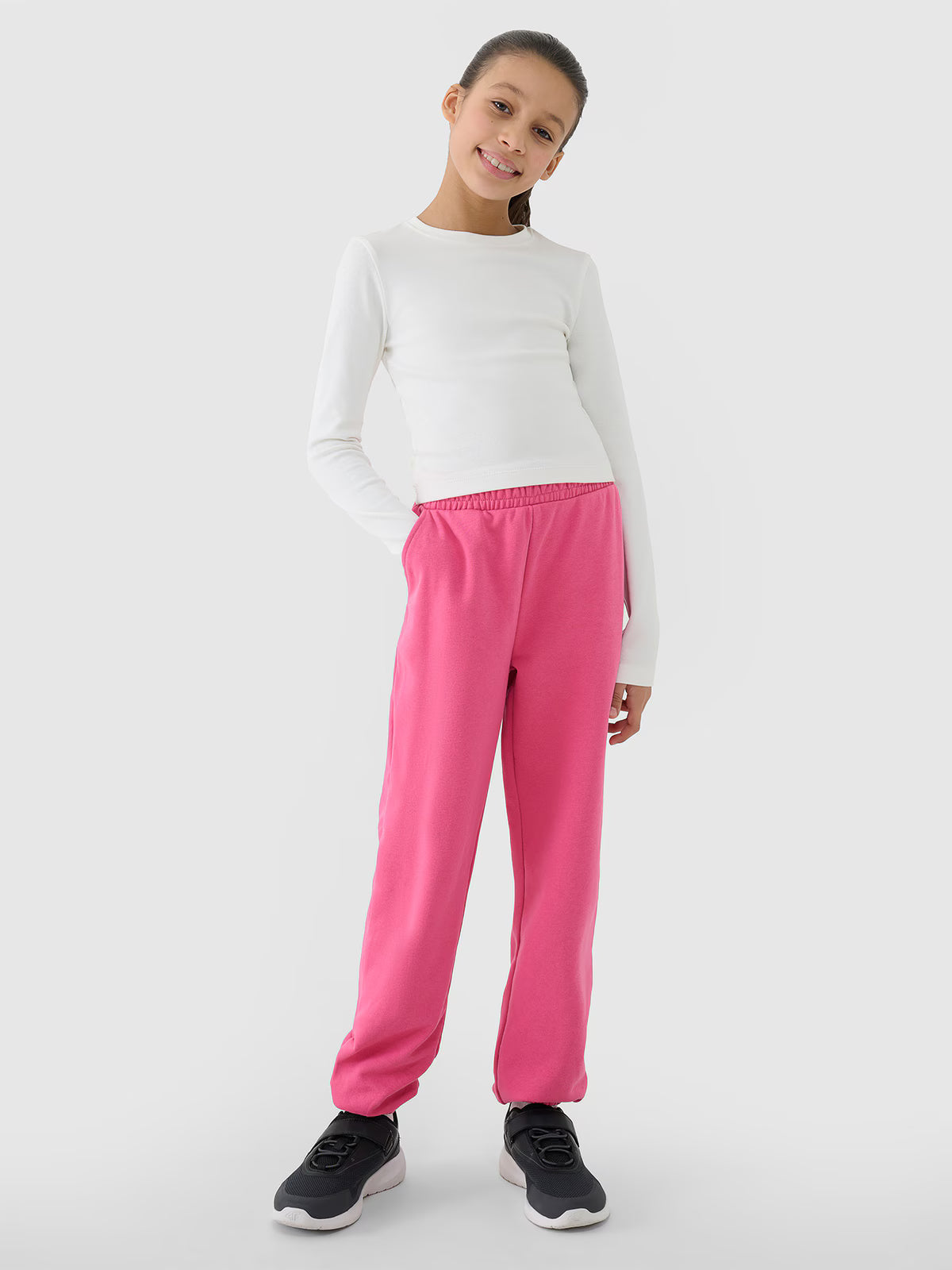 Longsleeve slim crop top gładki dziewczęcy