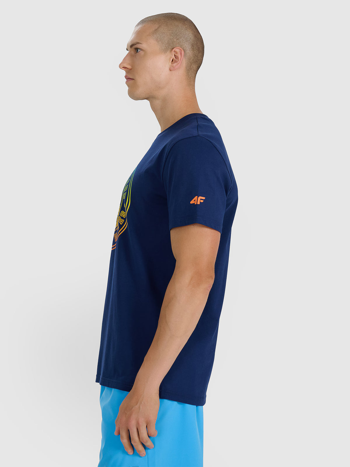 T-shirt regular z nadrukiem męski