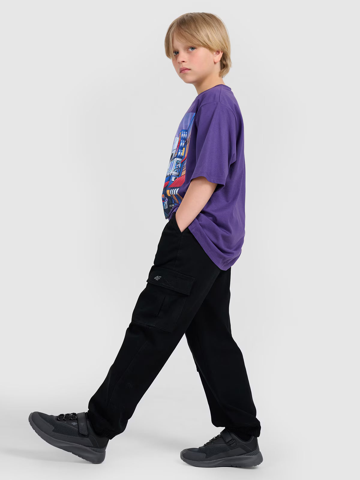T-shirt oversize z nadrukiem chłopięcy