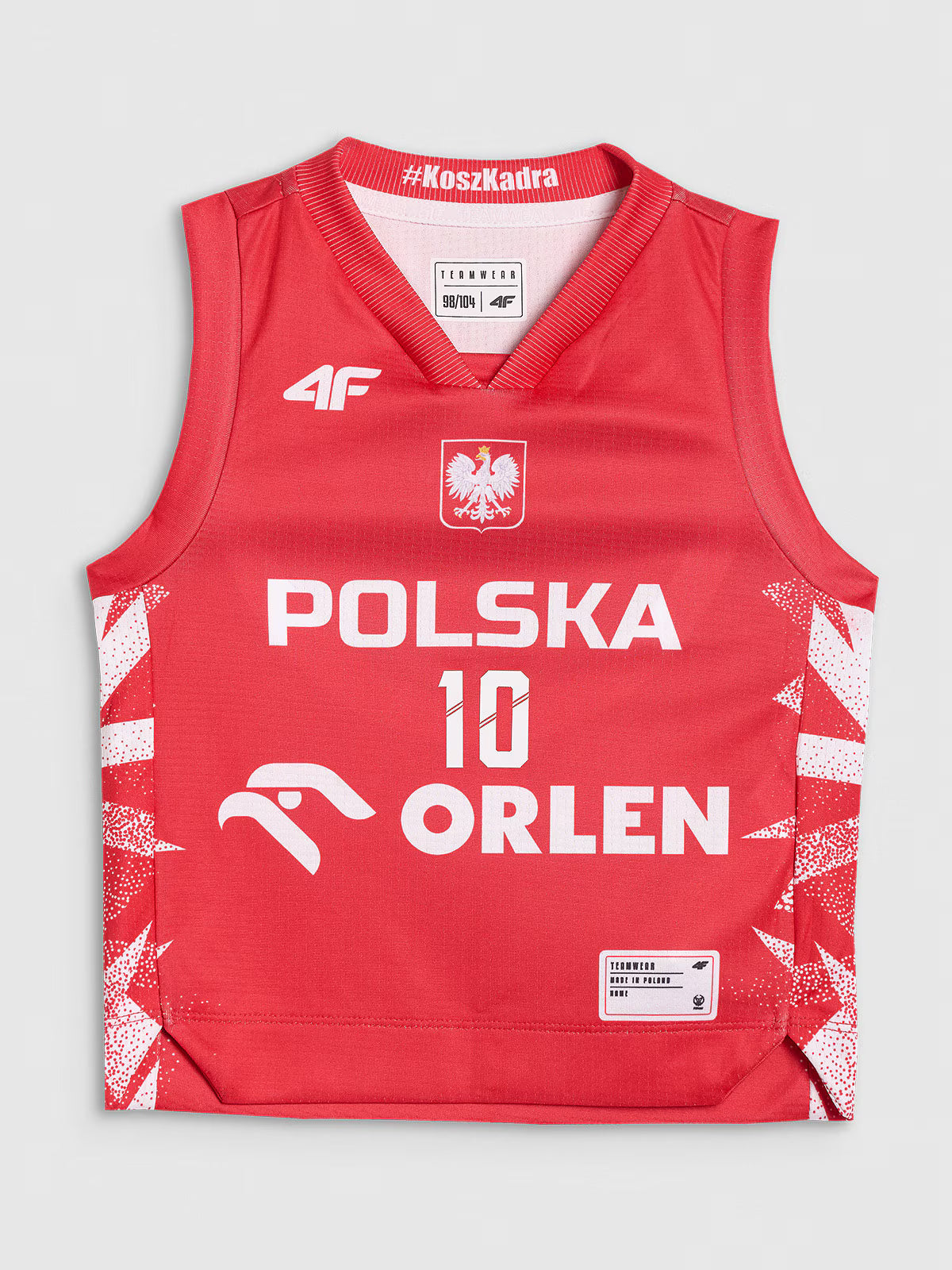 Koszulka reprezentacyjna z możliwością personalizacji dziecięca 4F x PZKOSZ