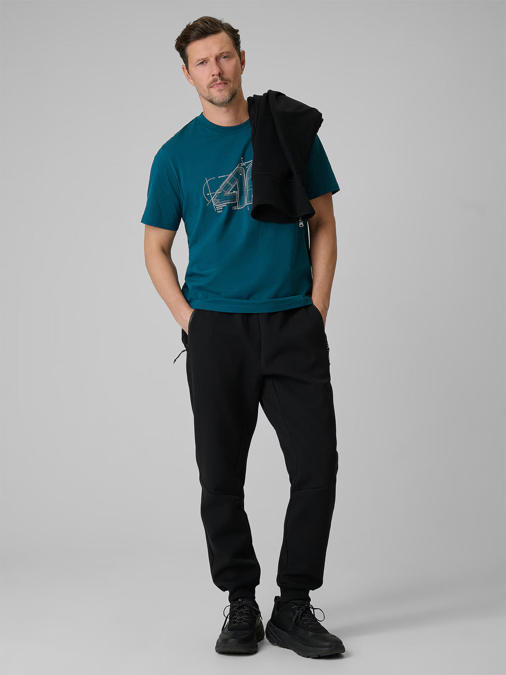 T-shirt regular z nadrukiem męski