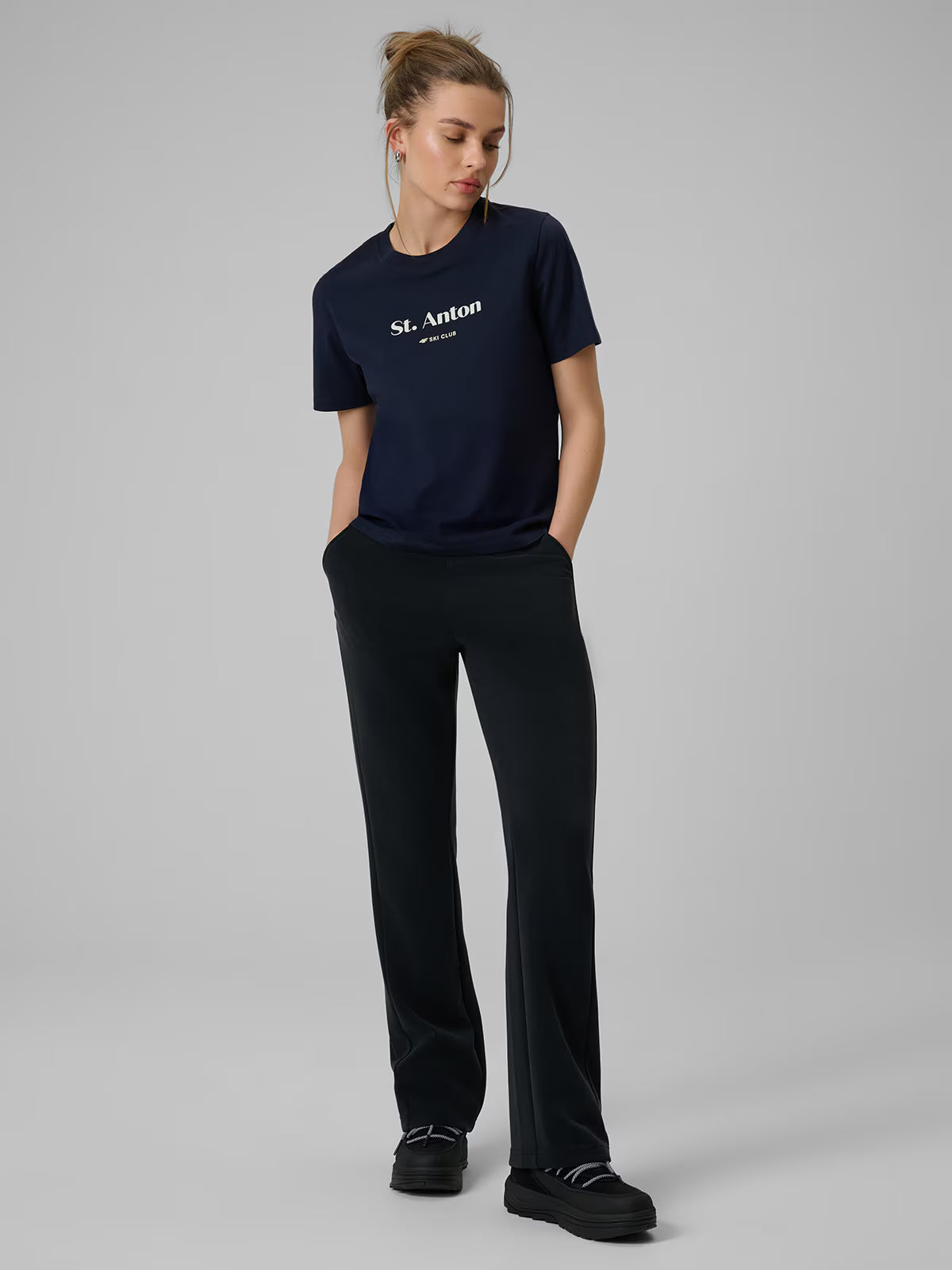 T-shirt loose z nadrukiem damski