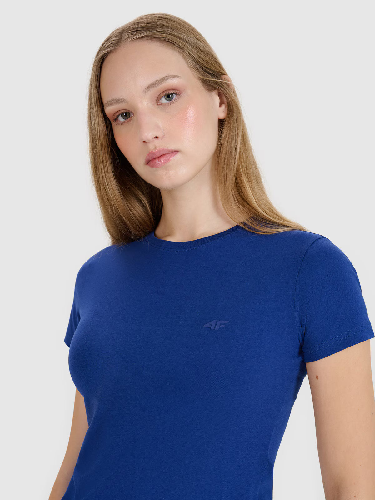 T-shirt slim gładki damski