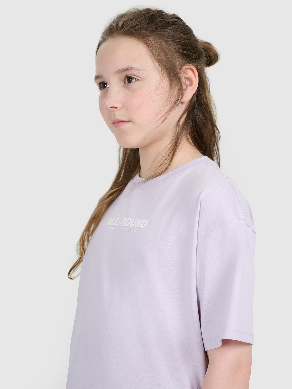 T-shirt oversize z nadrukiem dziewczęcy