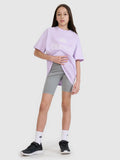 Legginsy kolarki z efektem acid wash dziewczęce