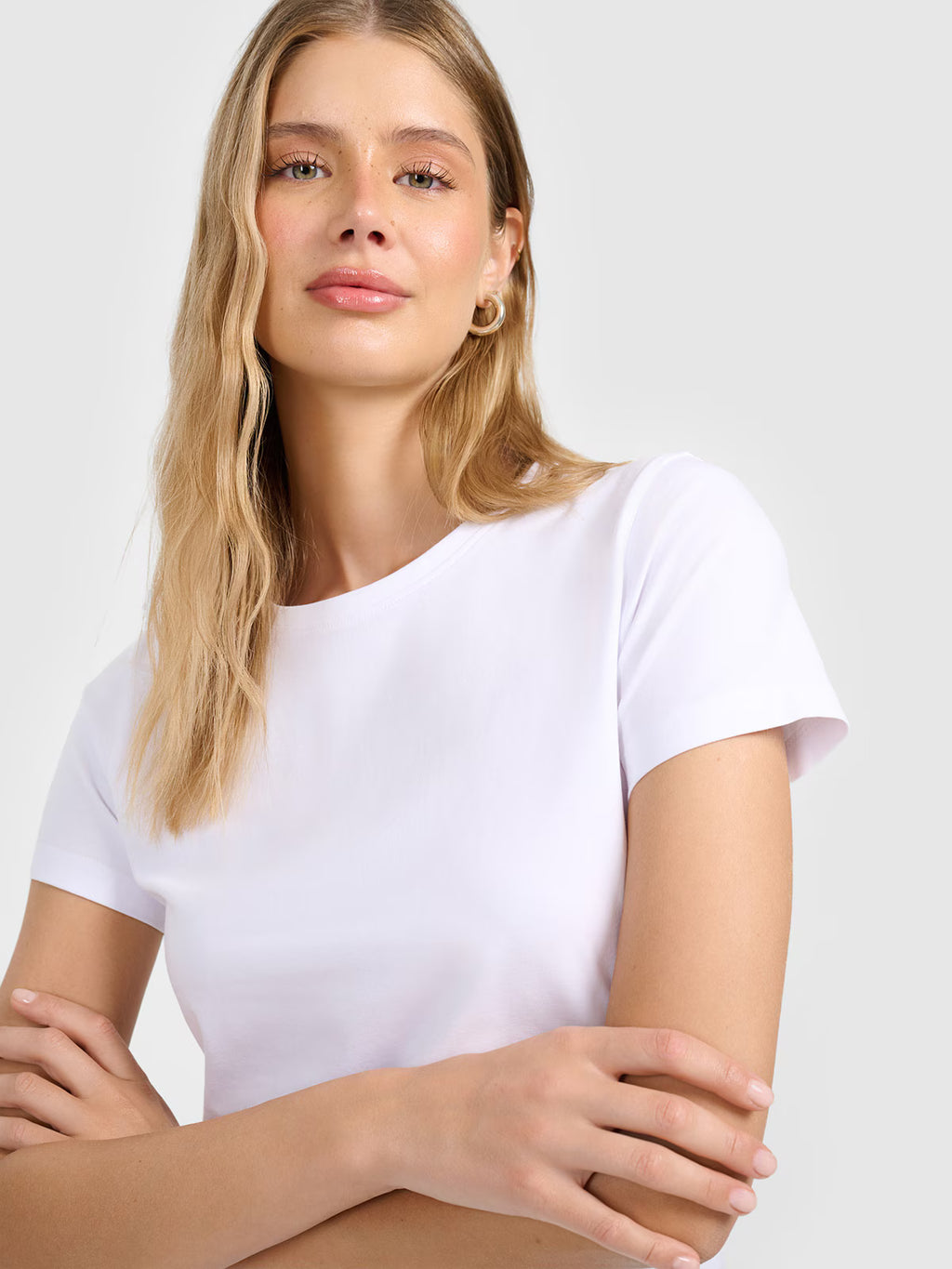 T-shirt slim gładki damski