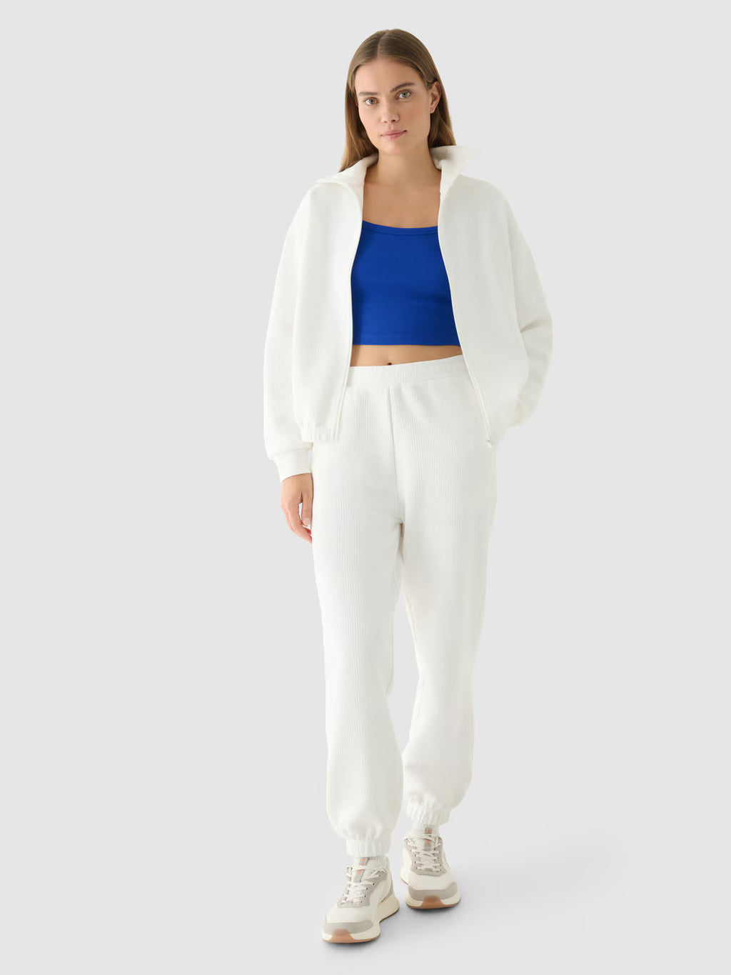 Bluza crop top rozpinana bez kaptura damska