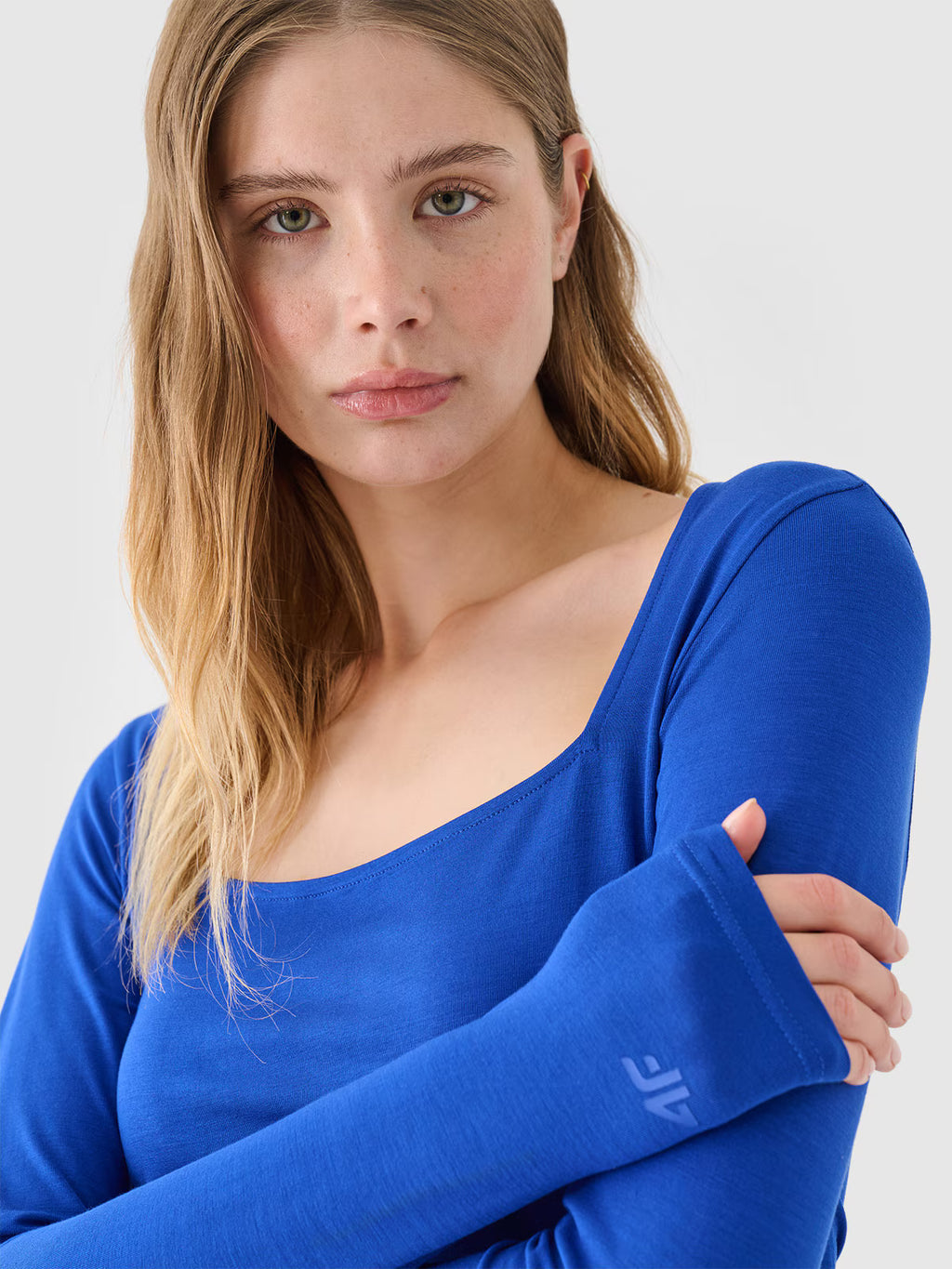 Longsleeve slim gładki damski