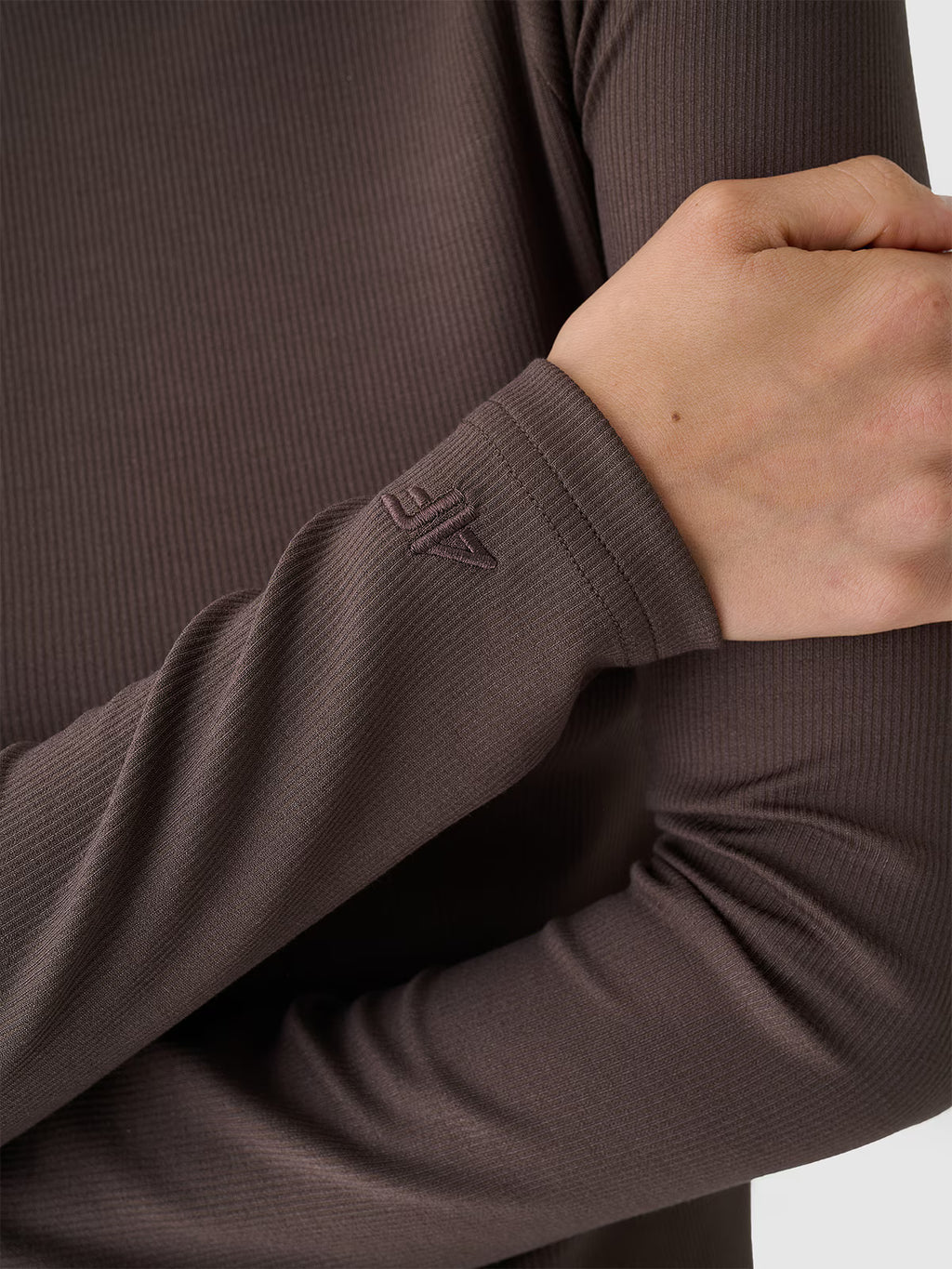 Longsleeve slim z prążkowanej dzianiny z modalem damski