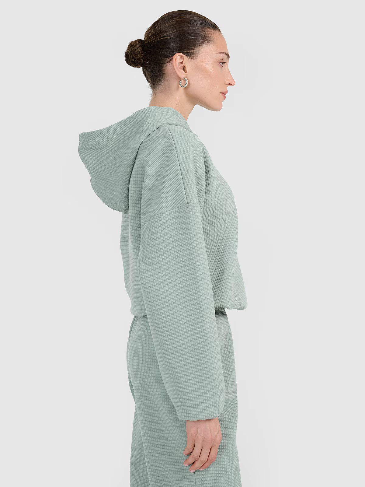 Bluza dresowa z waflowej dzianiny damska