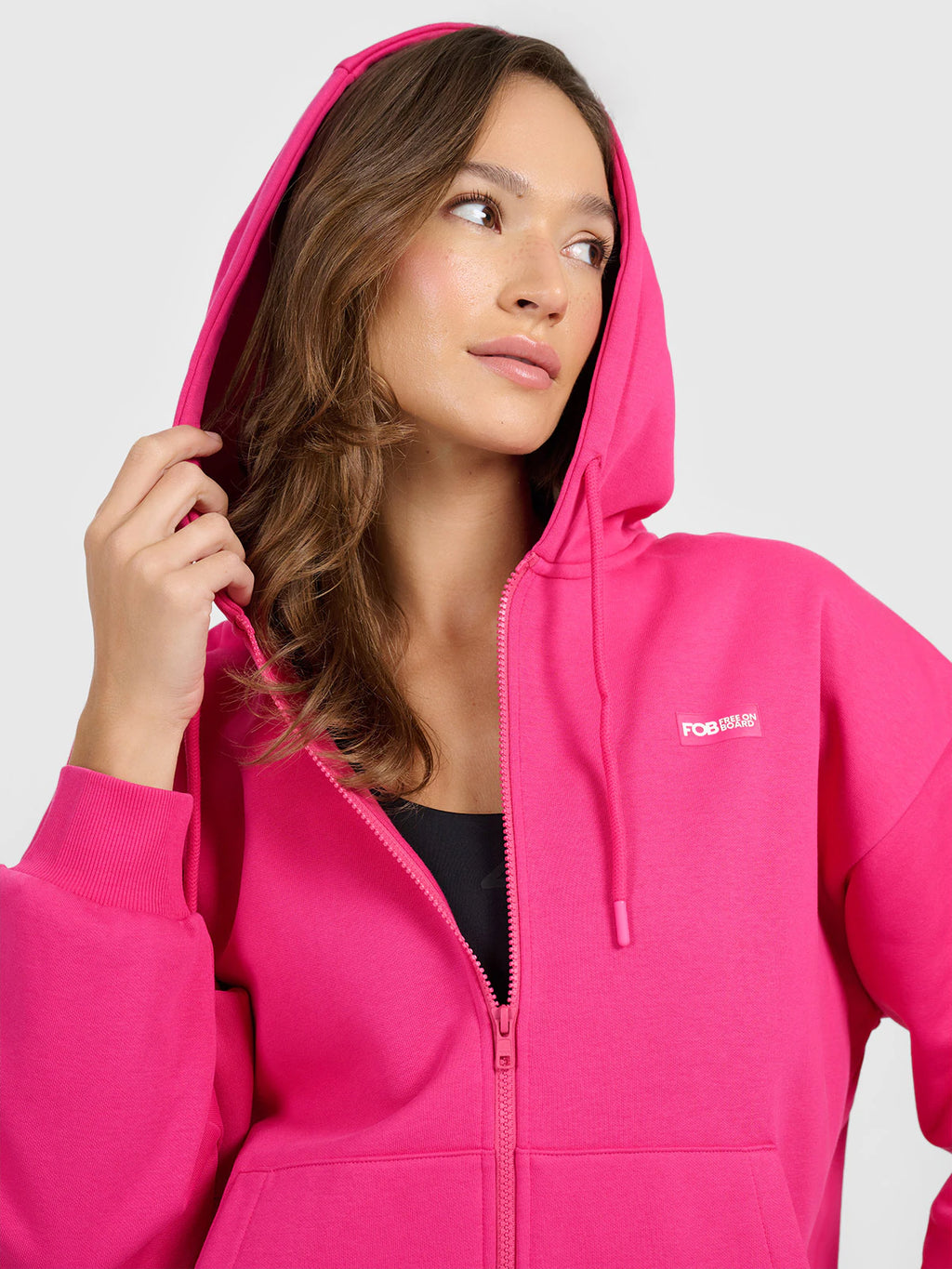 Bluza dresowa rozpinana z kapturem damska