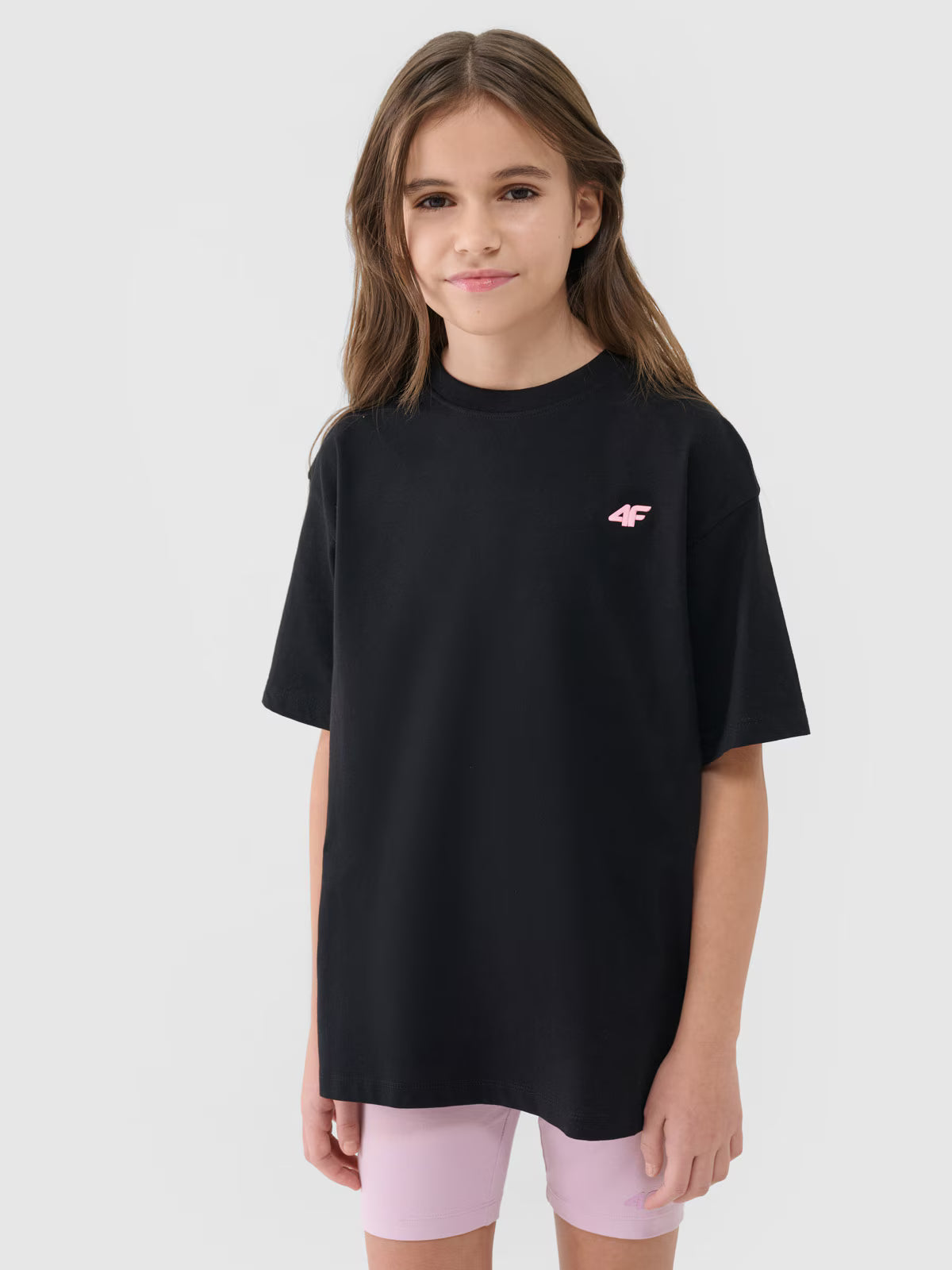 T-shirt oversize gładki dziewczęcy