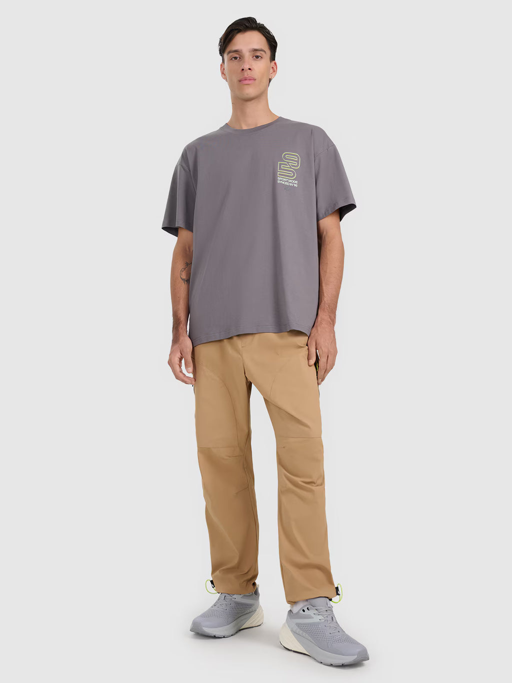 T-shirt oversize z nadrukiem męski