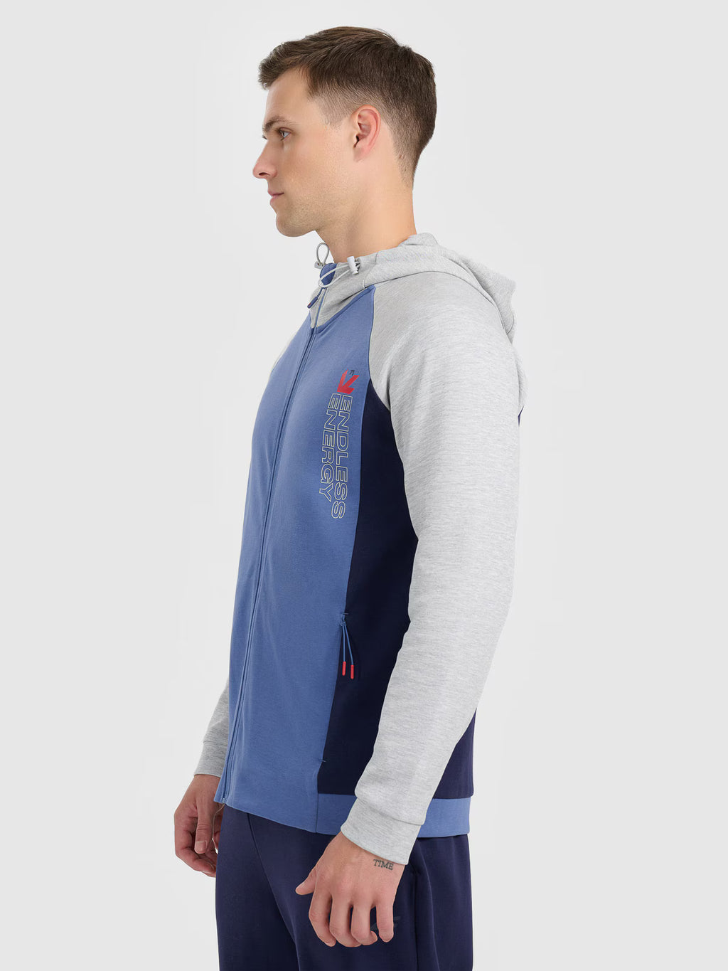 Bluza dresowa rozpinana z kapturem męska