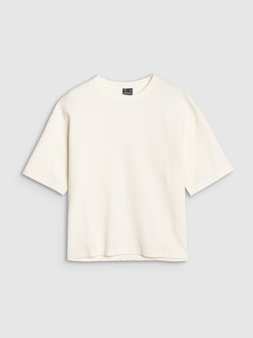 T-shirt regular z waflowej dzianiny damski