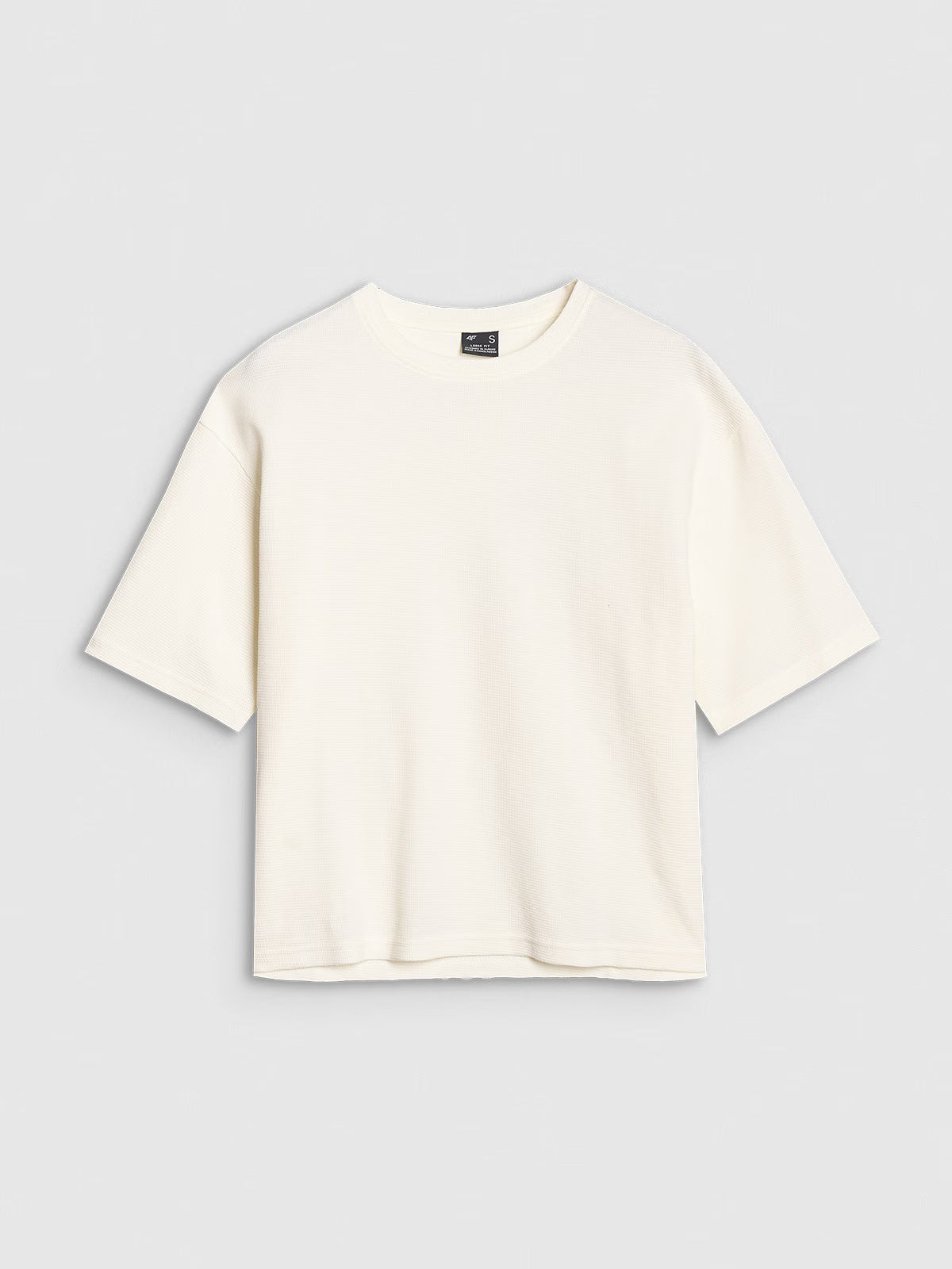 T-shirt regular z waflowej dzianiny damski