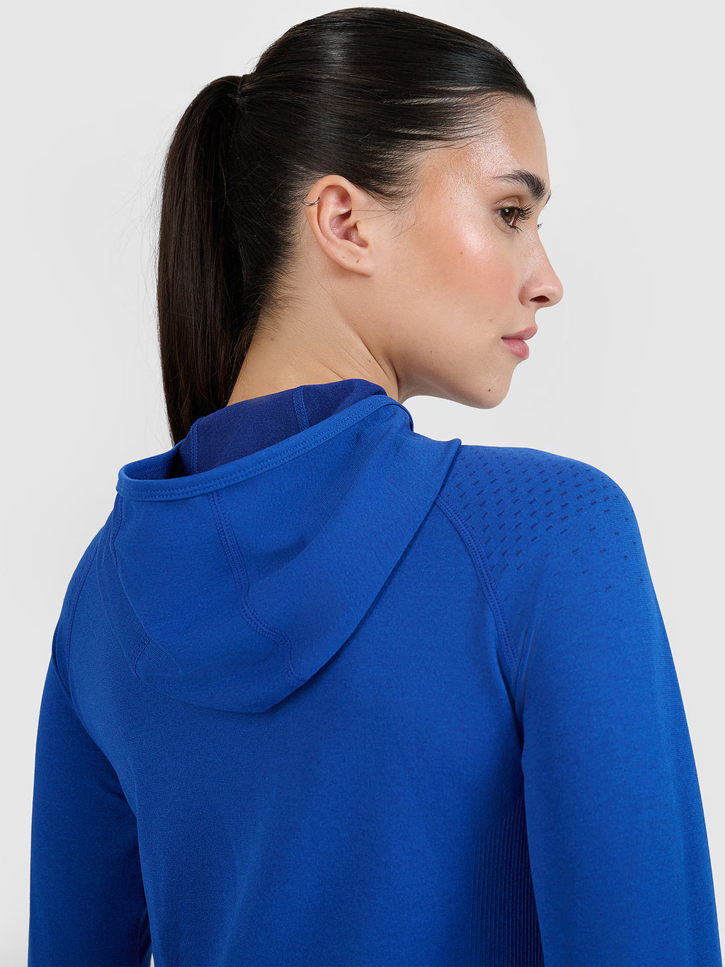 Bluza do biegania w terenie rozpinana z kapturem damska