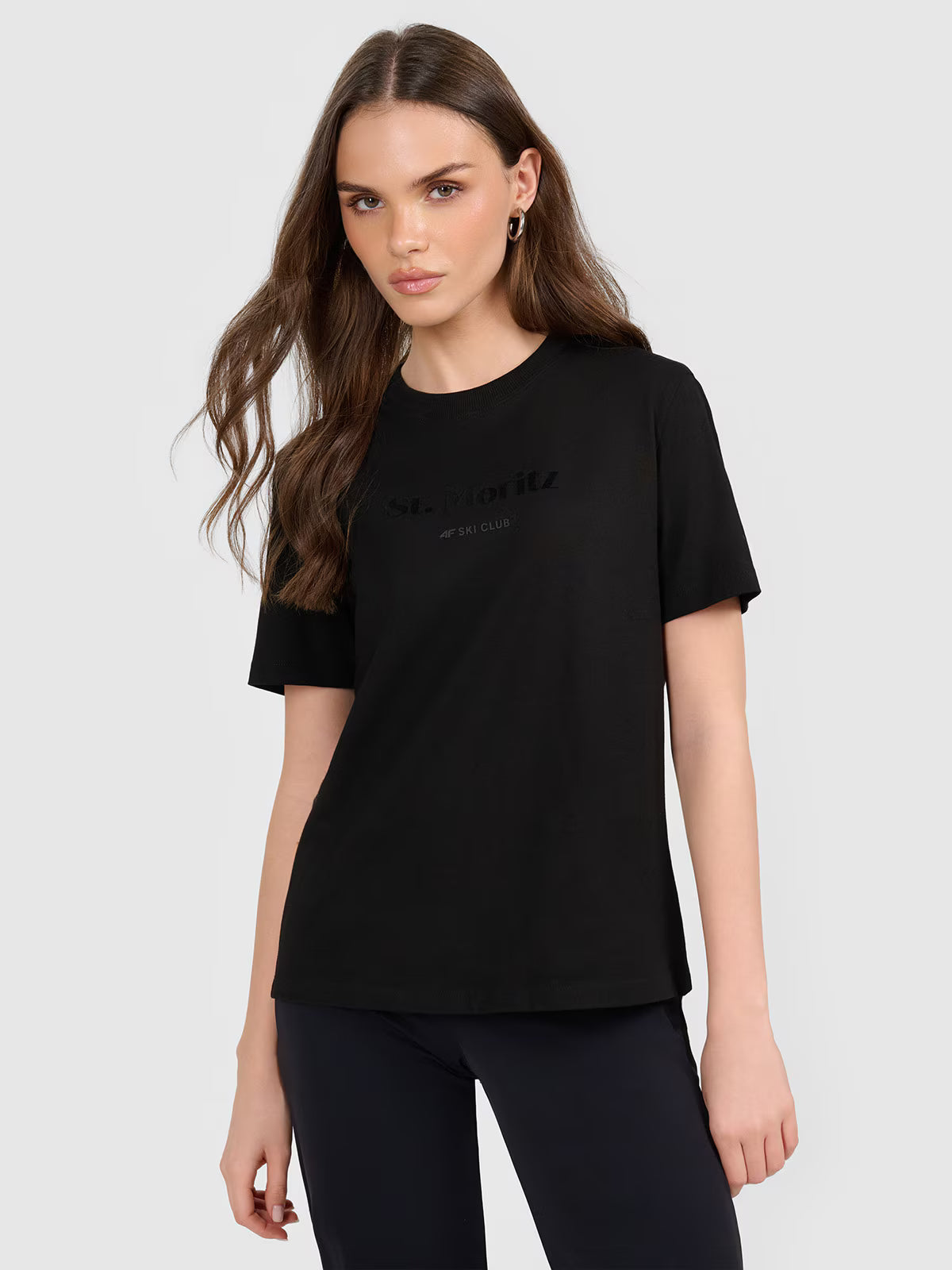 T-shirt loose z nadrukiem damski