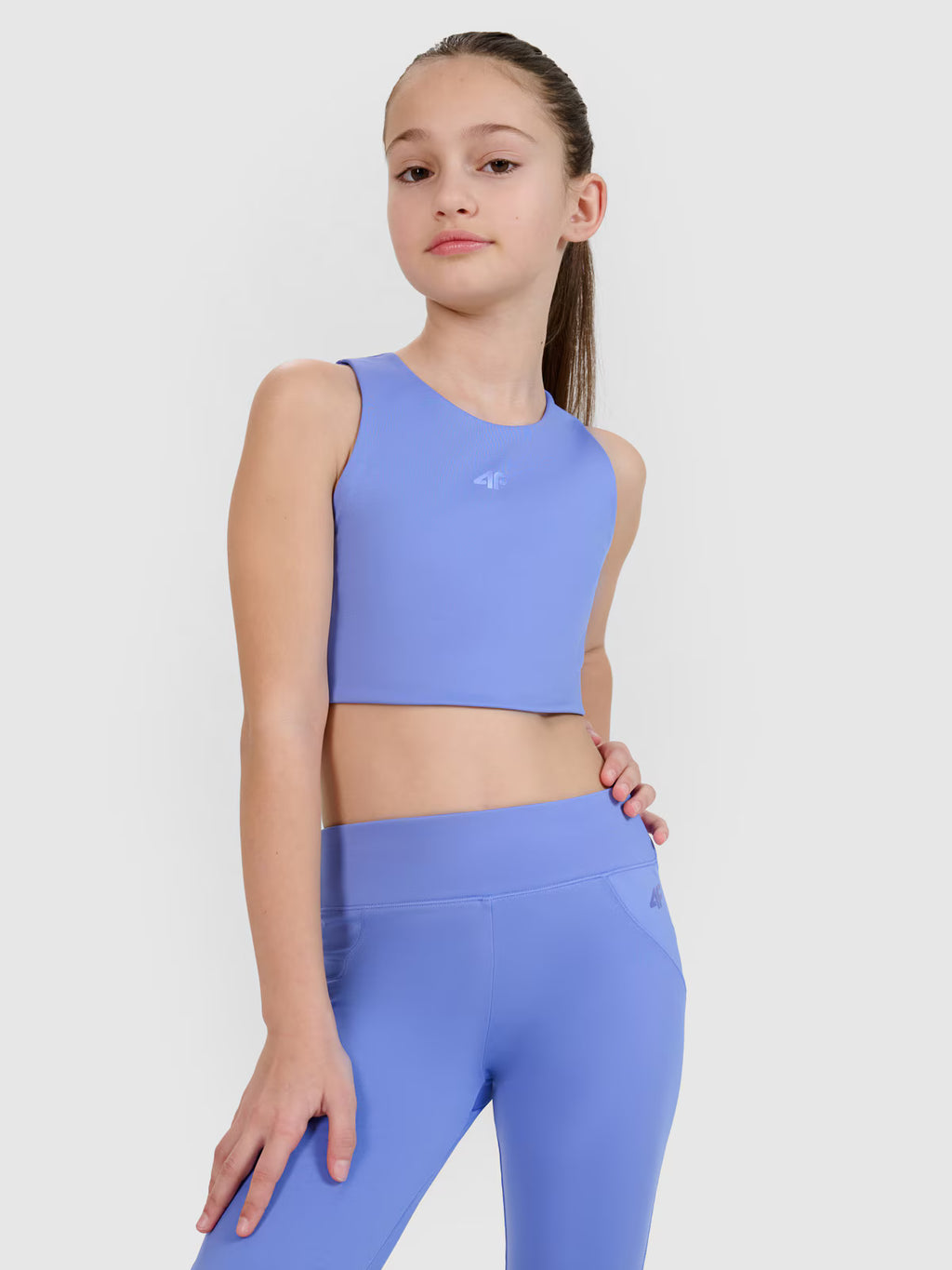 Crop top sportowy szybkoschnący dziewczęcy 4F JUNIOR x Anna Lewandowska