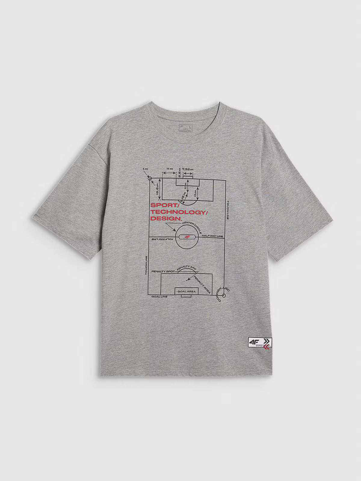 T-shirt oversize z nadrukiem męski
