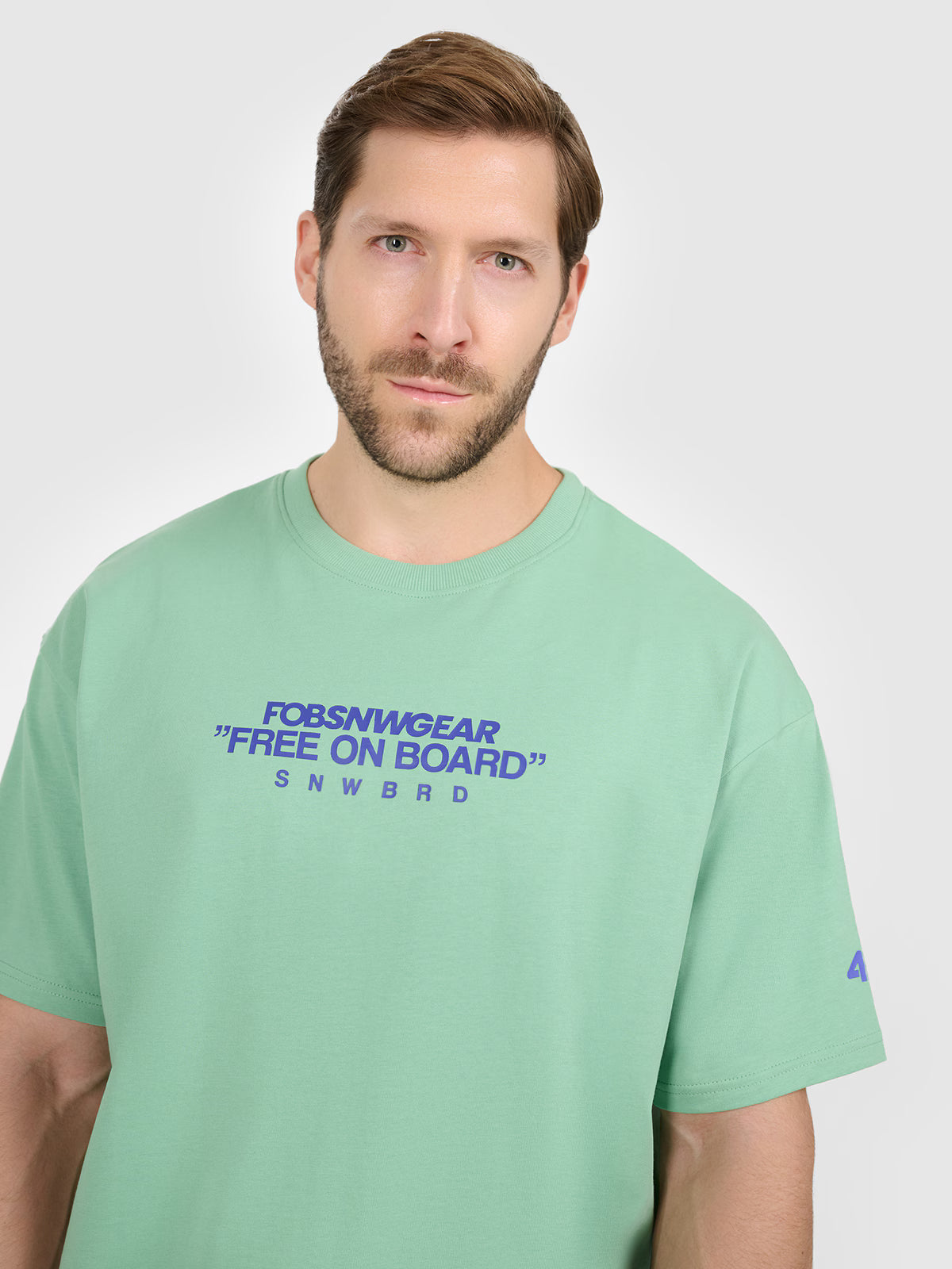 T-shirt loose z nadrukiem męski
