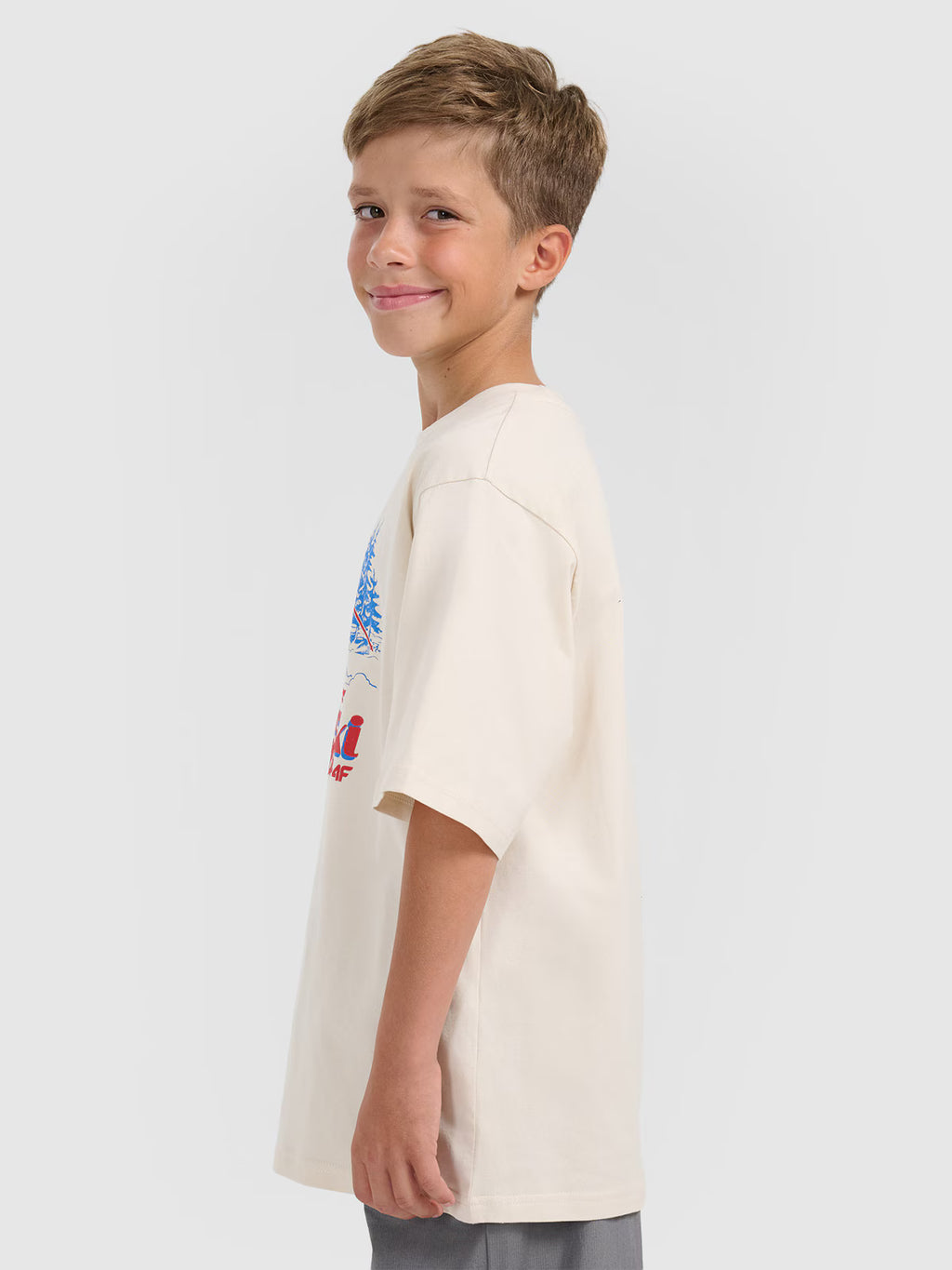T-shirt loose z nadrukiem chłopięcy