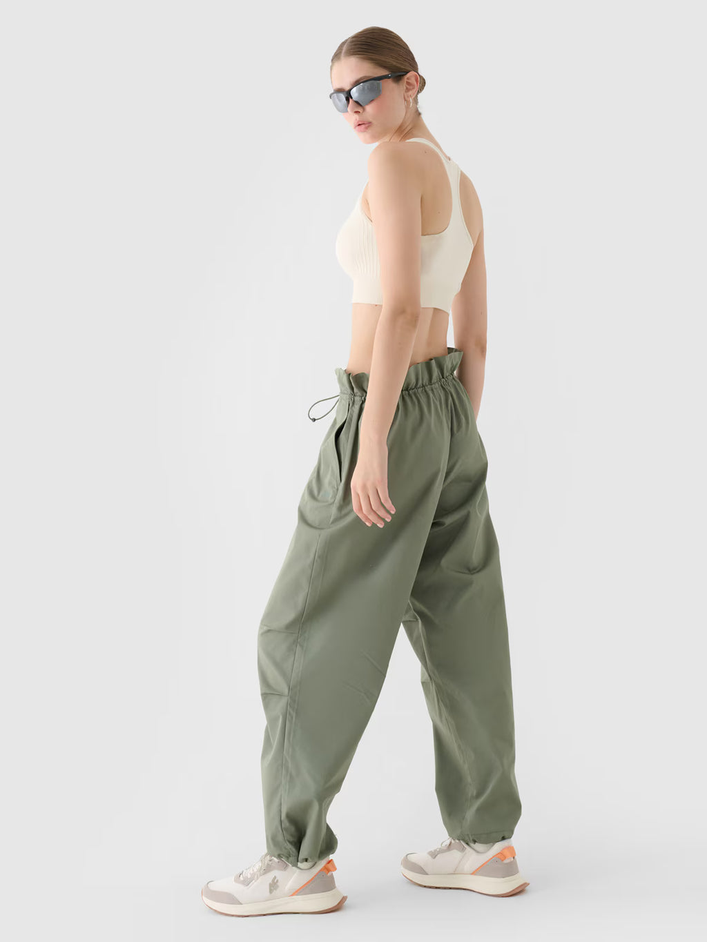 Spodnie casual parachute oversize damskie